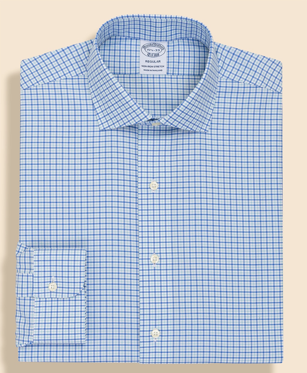 ノンアイロン　スーピマコットン　ストレッチロイヤルオックスフォード　タッターソール　ドレスシャツ　Regular Fit3