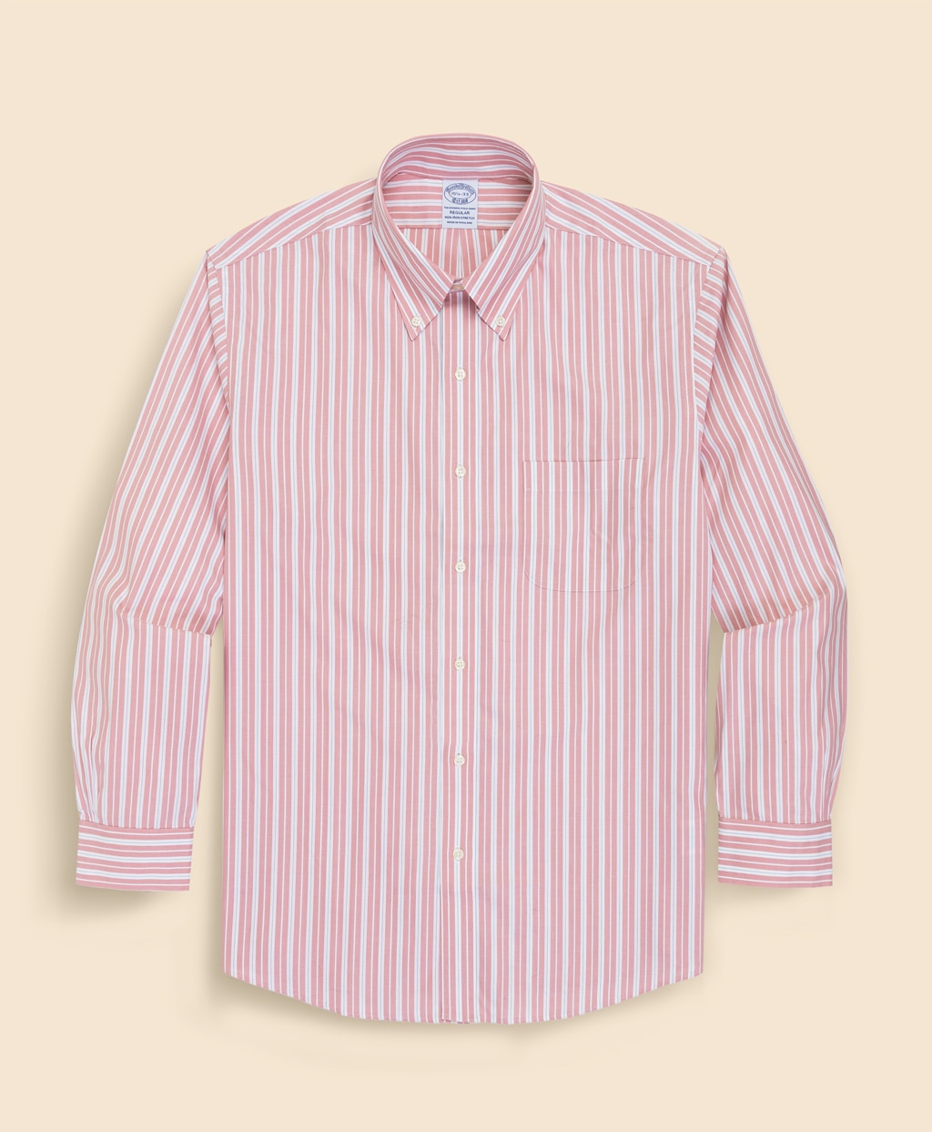 ノンアイロン　スーピマコットン　ストレッチピンポイントオックスフォード　シーズナルパターン　ドレスシャツ　Regular Fit2