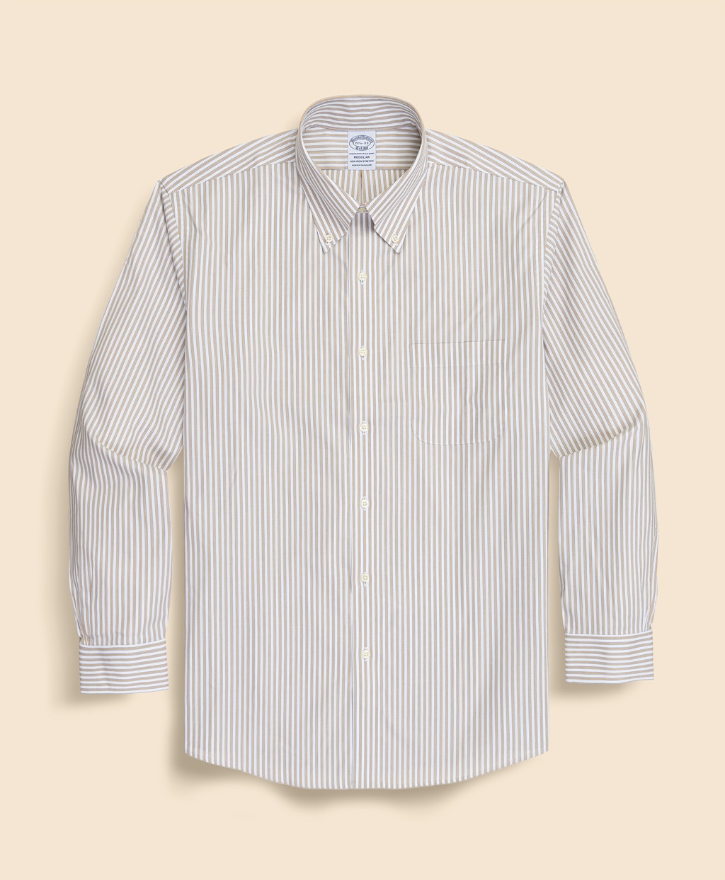 ノンアイロン　スーピマコットン　ストレッチピンポイントオックスフォード　シーズナルパターン　ドレスシャツ　Regular Fit2