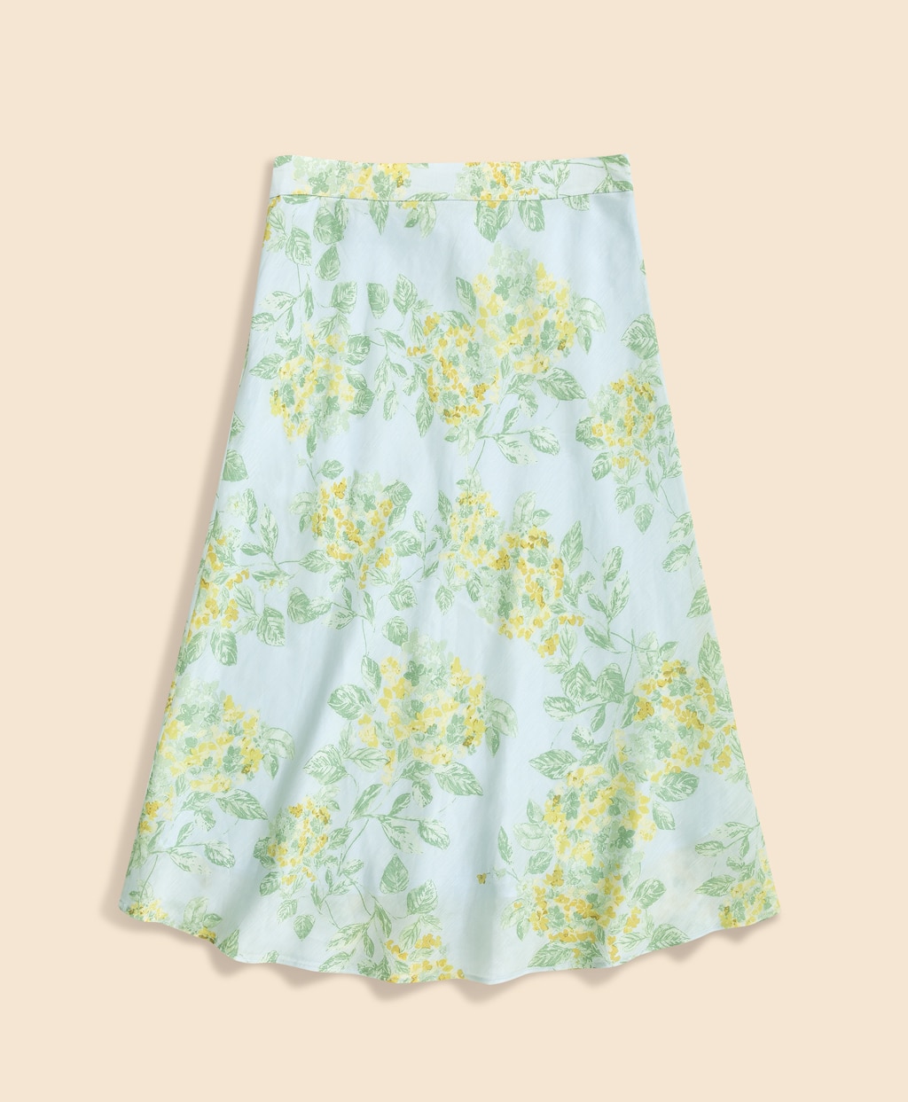 ビスコース／リネン　フローラルプリント　ベルテッド　マーメイドライン　ミディスカート2