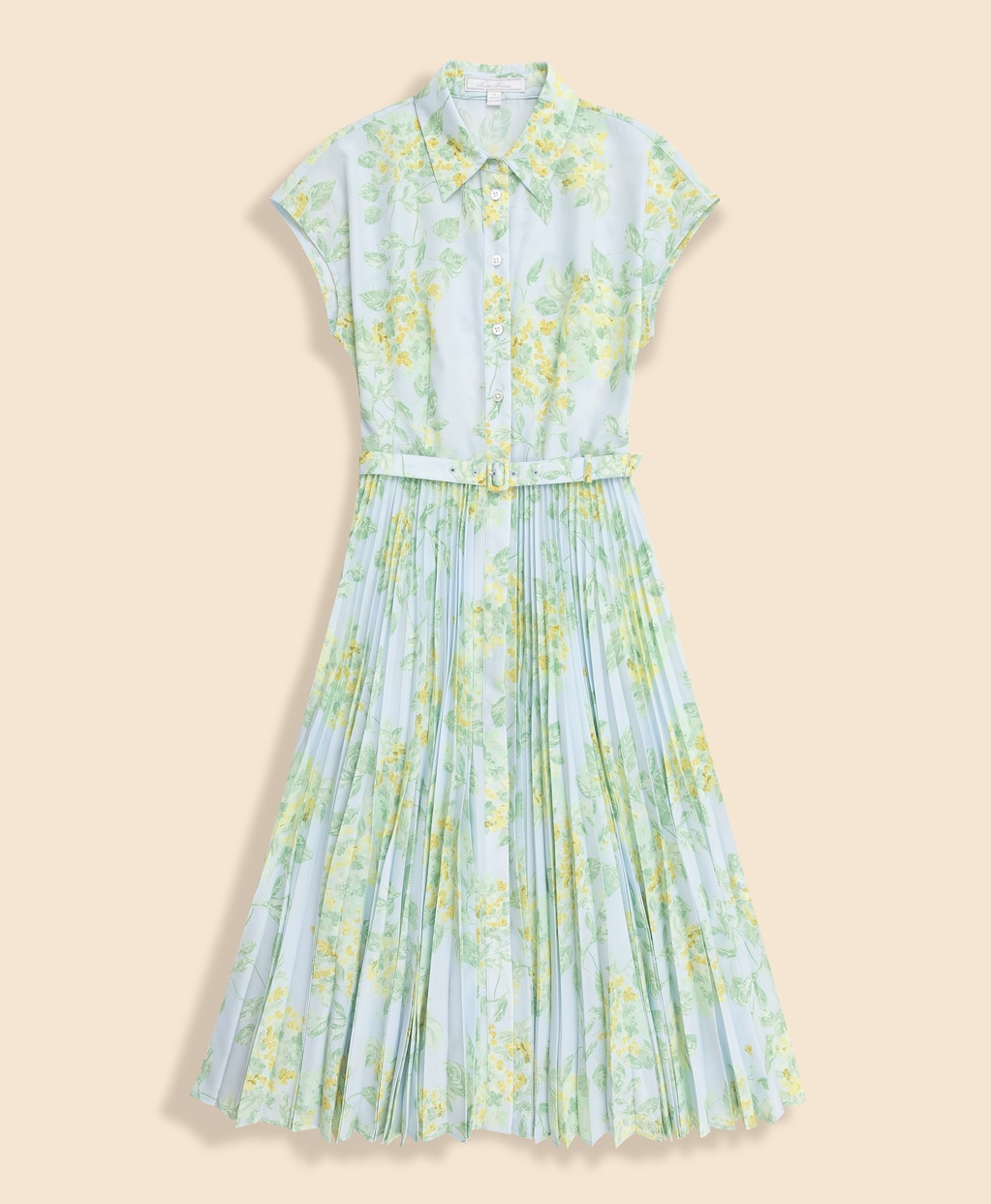 ポリエステル　フローラルプリント　プリーツ　シャツドレス5