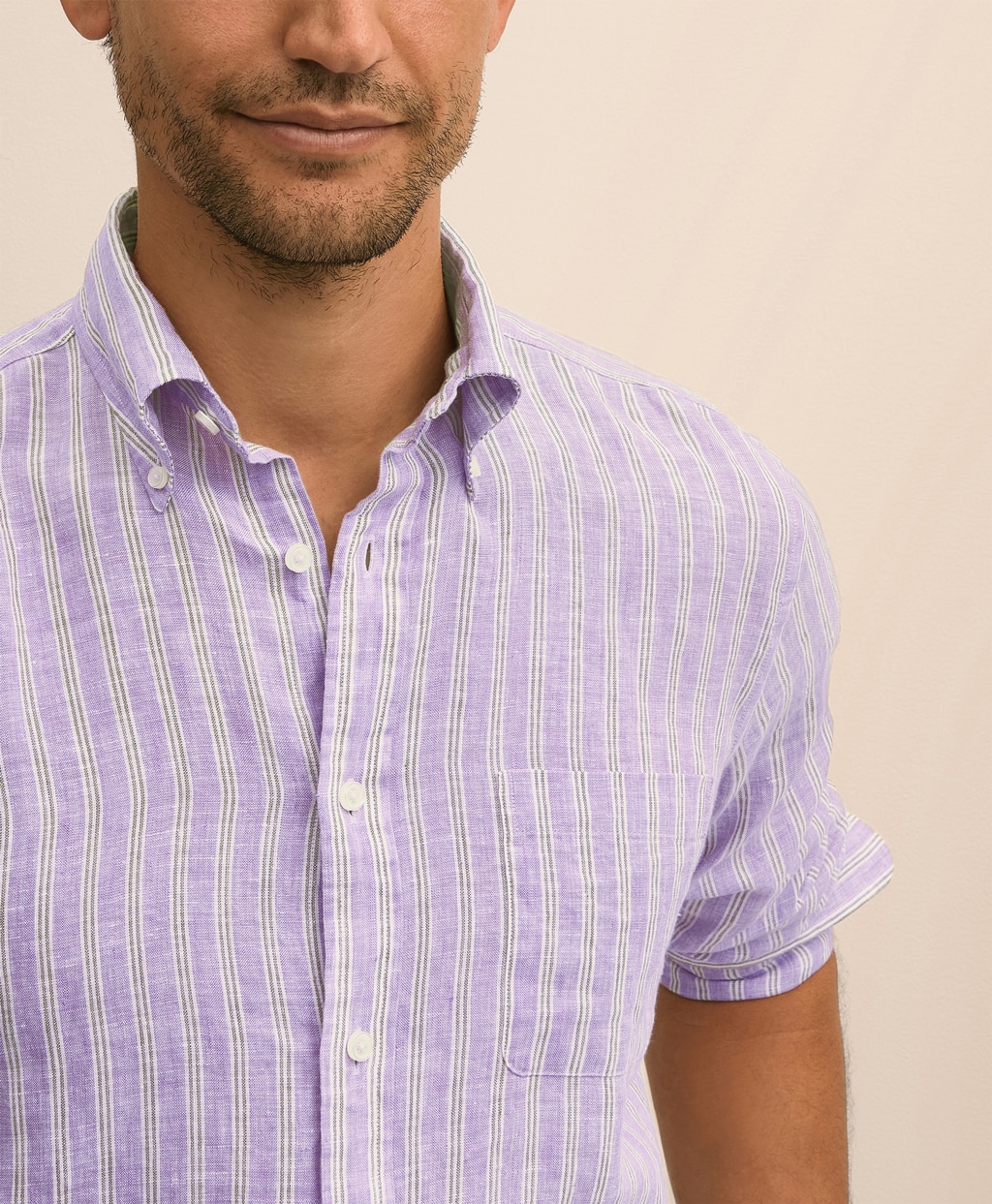 アイリッシュリネン　シーズナルパターン　スポーツシャツ　Regular Fit3