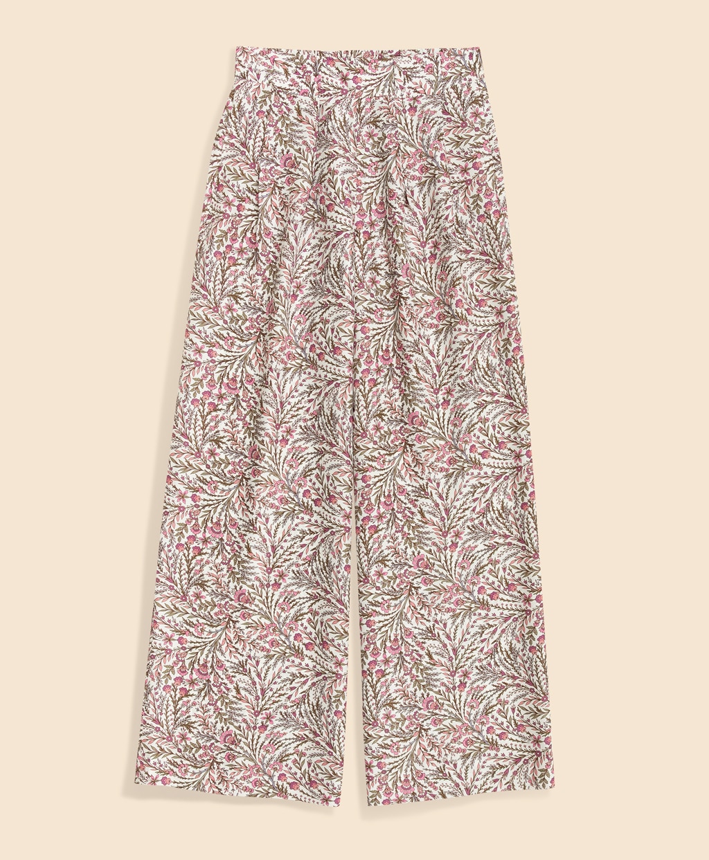 シルク　ボタニカルプリント　ワイドレッグ　プリーテッドパンツ6