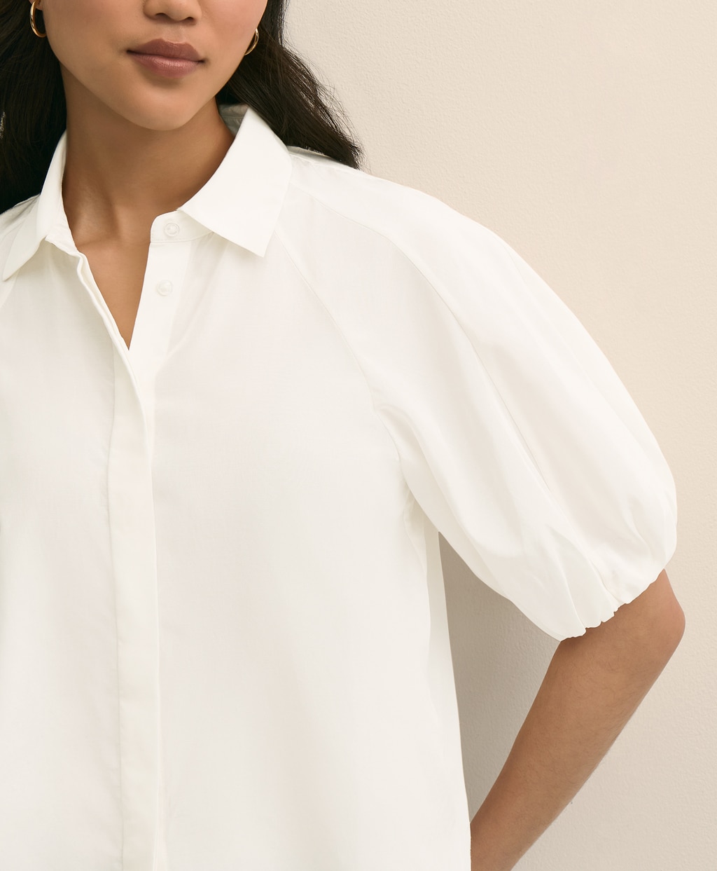 シルク／コットン　バブルスリーブ　ブラウス3