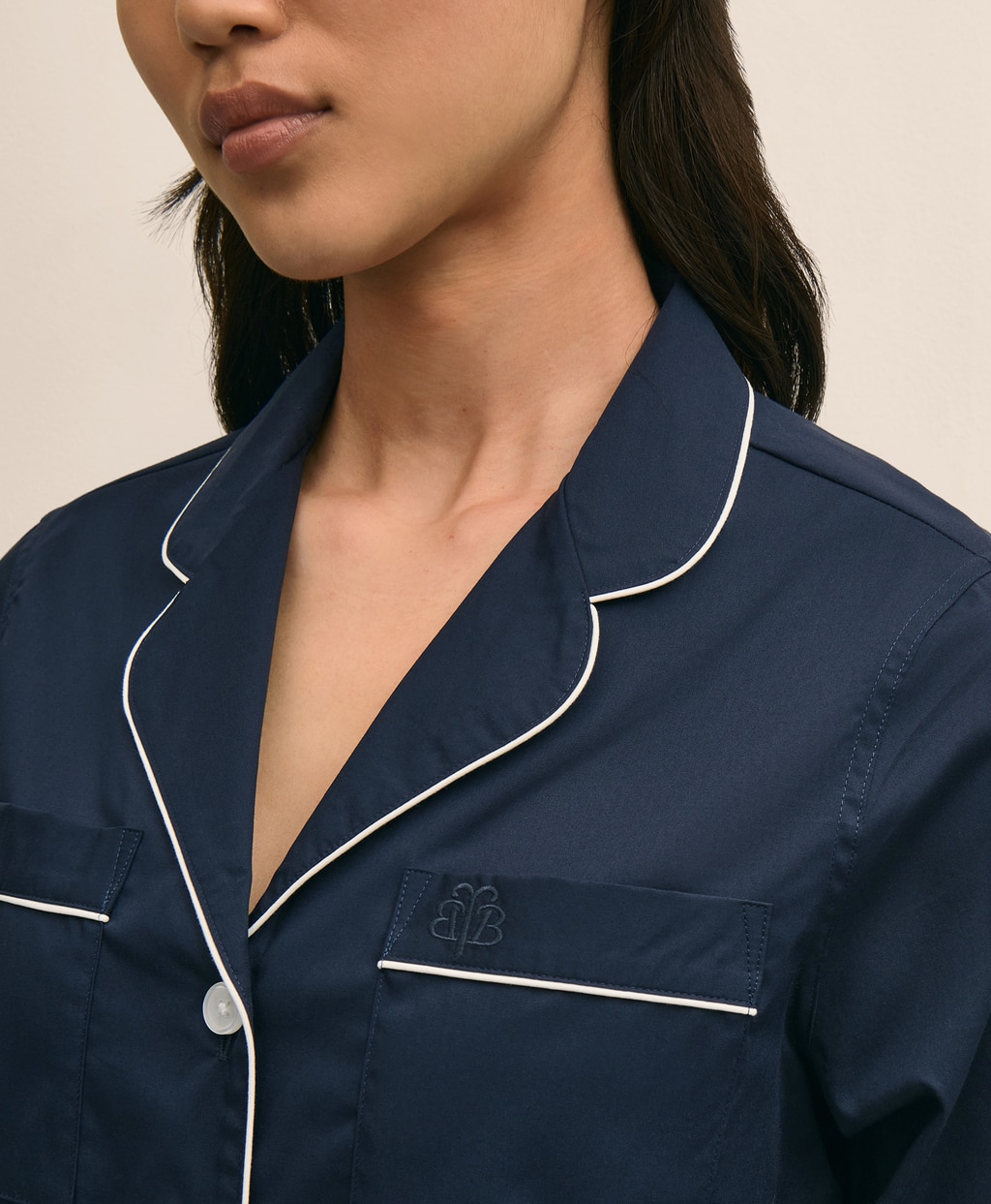 コットン　コントラストパイピング　パジャマ3