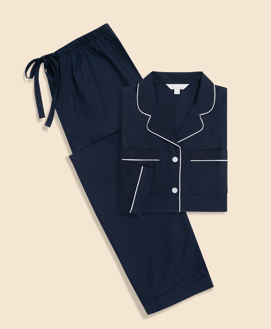コットン　コントラストパイピング　パジャマ4