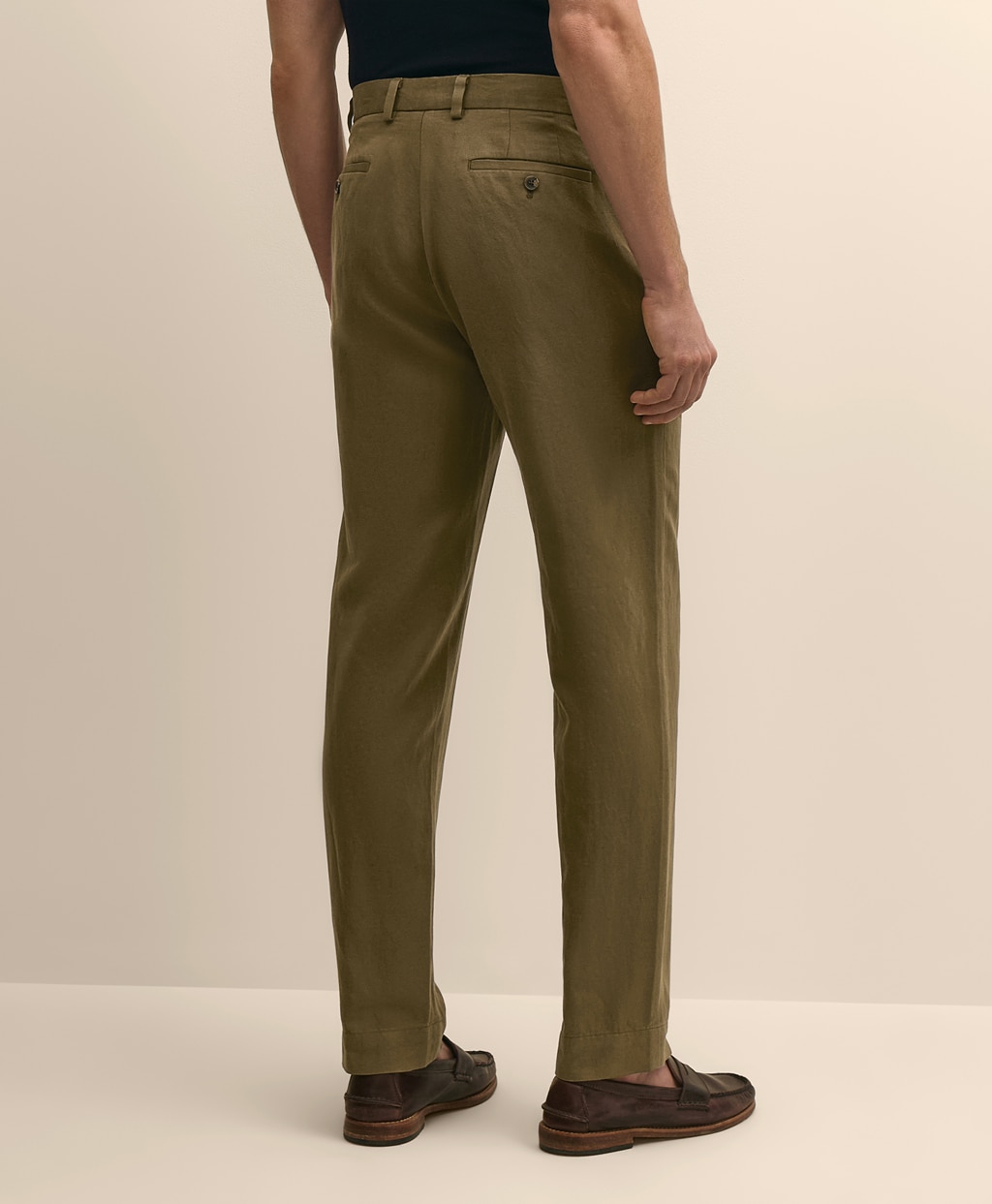 リネン／コットン　プレーンフロントパンツ　Regular2