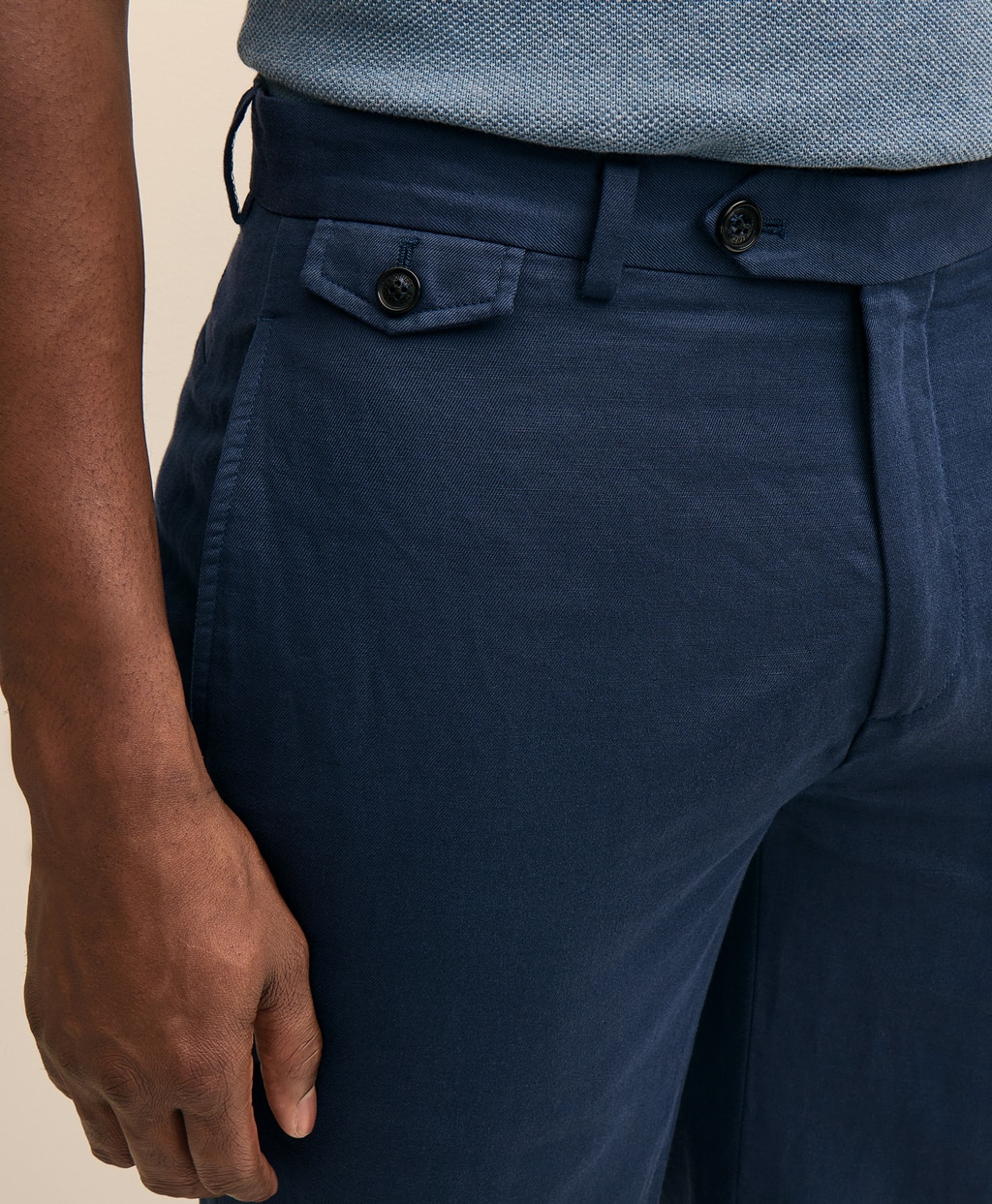 リネン／コットン　プレーンフロントパンツ　Regular4