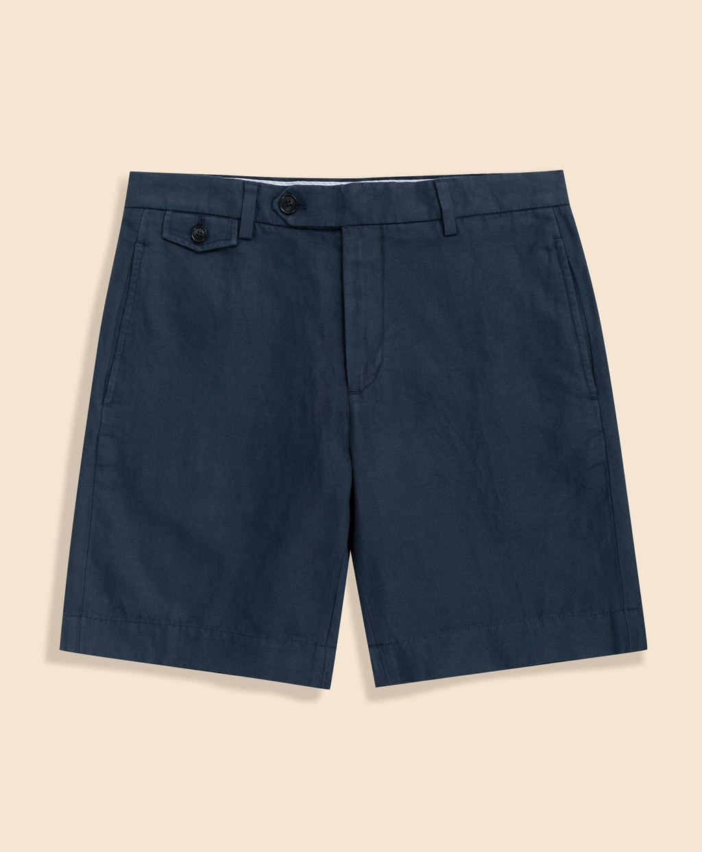 リネン/コットン　プレーンフロント　9inショーツ5