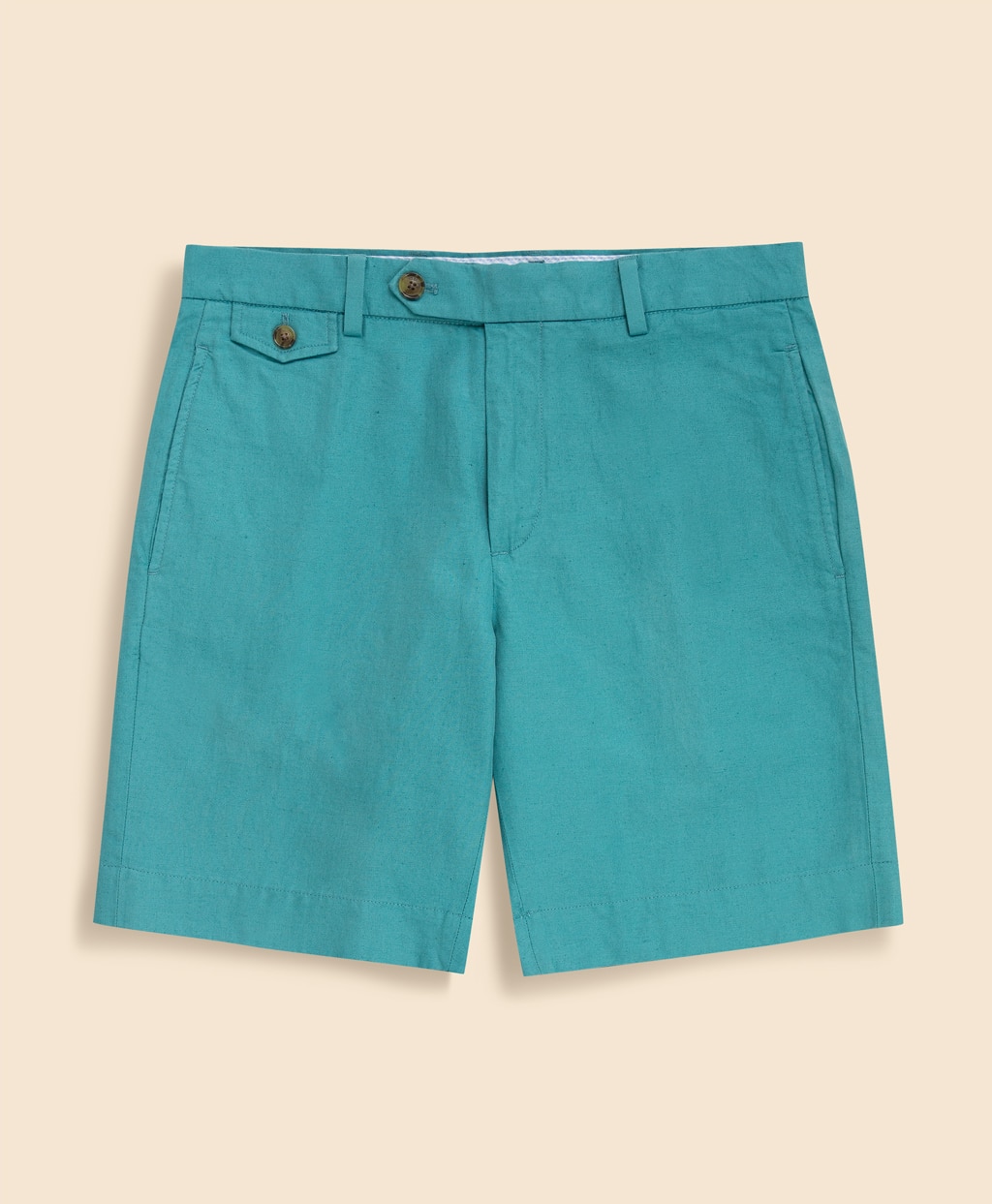 リネン/コットン　プレーンフロント　9inショーツ5