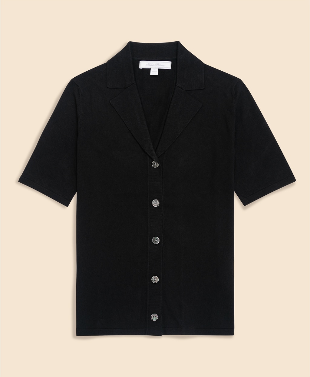 シルク／コットン　ショートスリーブ　オープンカラー　カーディガン1