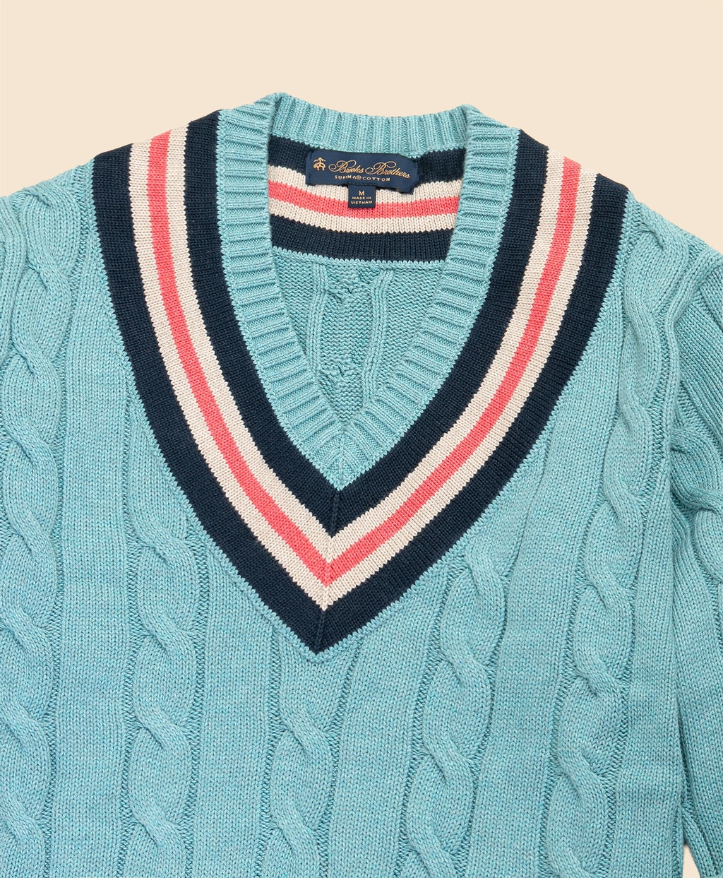 スーピマコットン　ケーブル　テニスセーター2