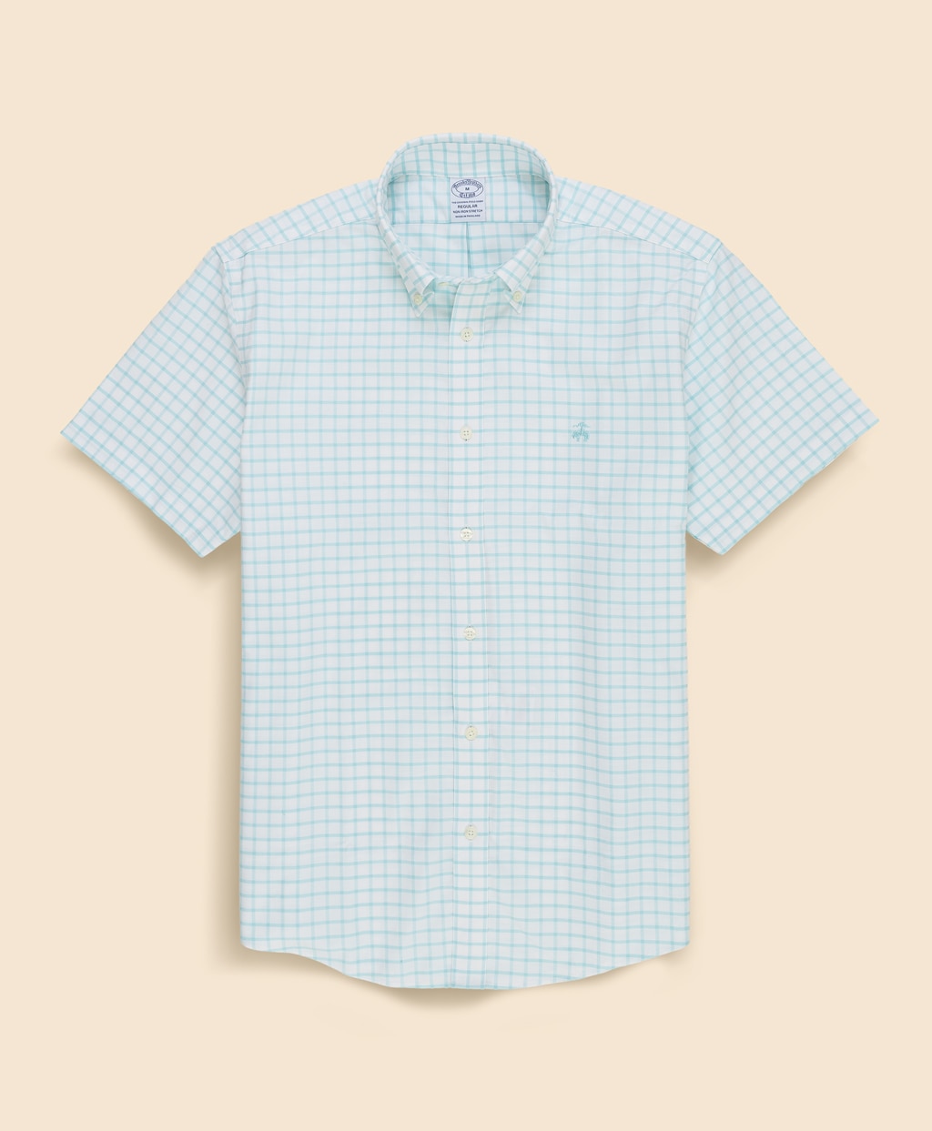 ノンアイロン　ストレッチオックスフォード　GFロゴ　シーズナルパターン　ショートスリーブスポーツシャツ　Regular Fit1