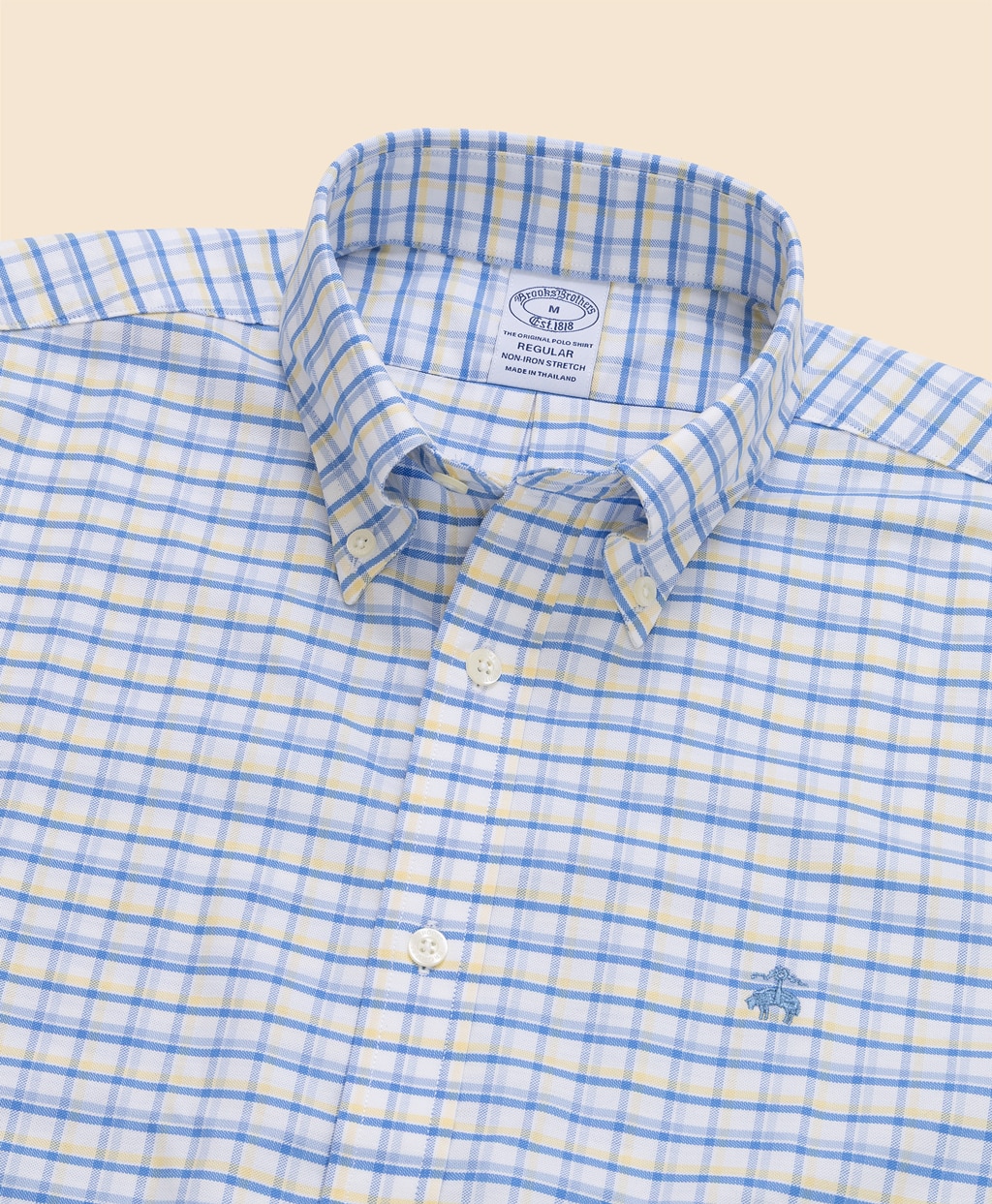 ノンアイロン　ストレッチオックスフォード　GFロゴ　シーズナルパターン　ショートスリーブスポーツシャツ　Regular Fit2