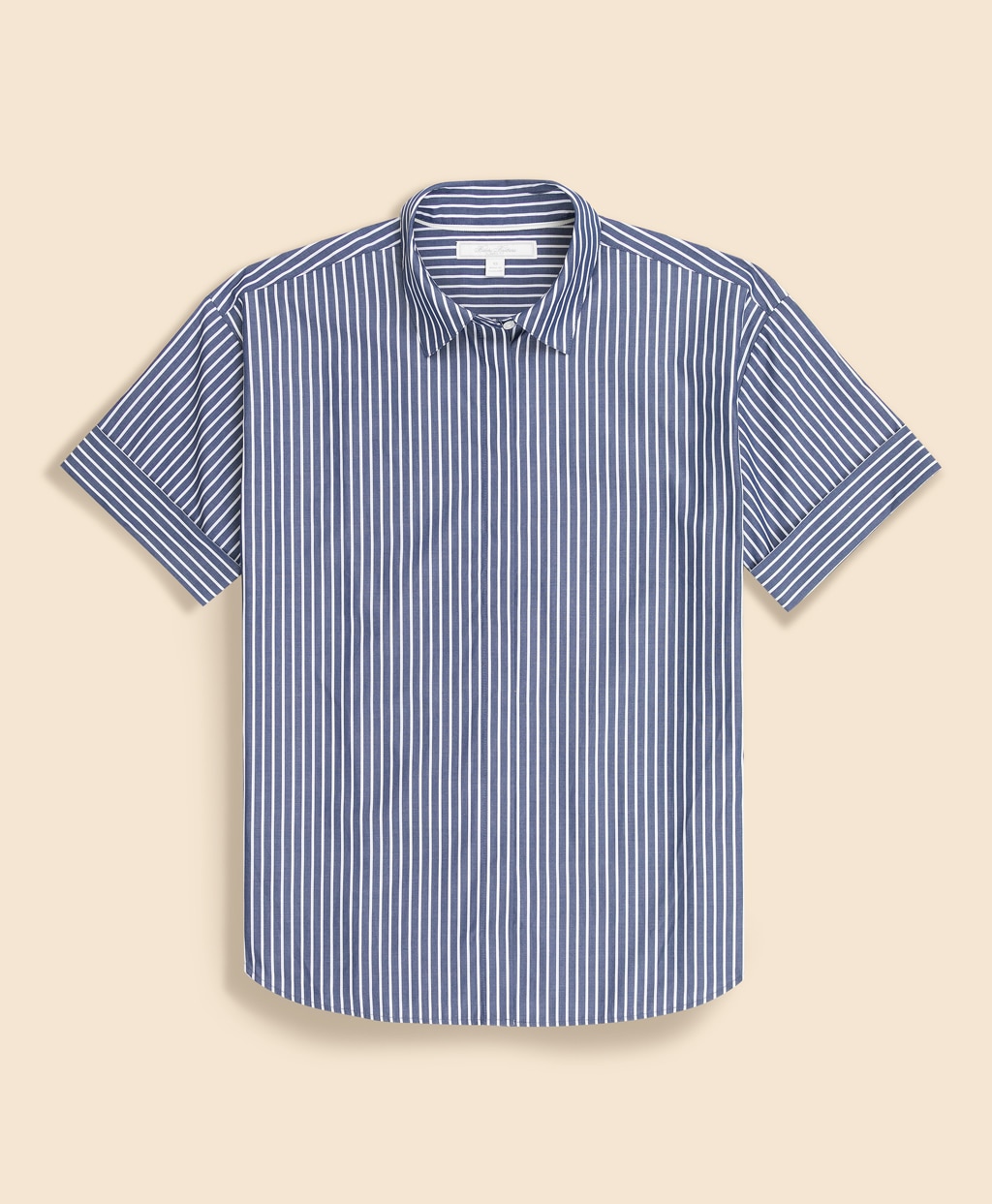 コットン　ドロップショルダー　ストライプ　ショートスリーブシャツ　Classic Fit1