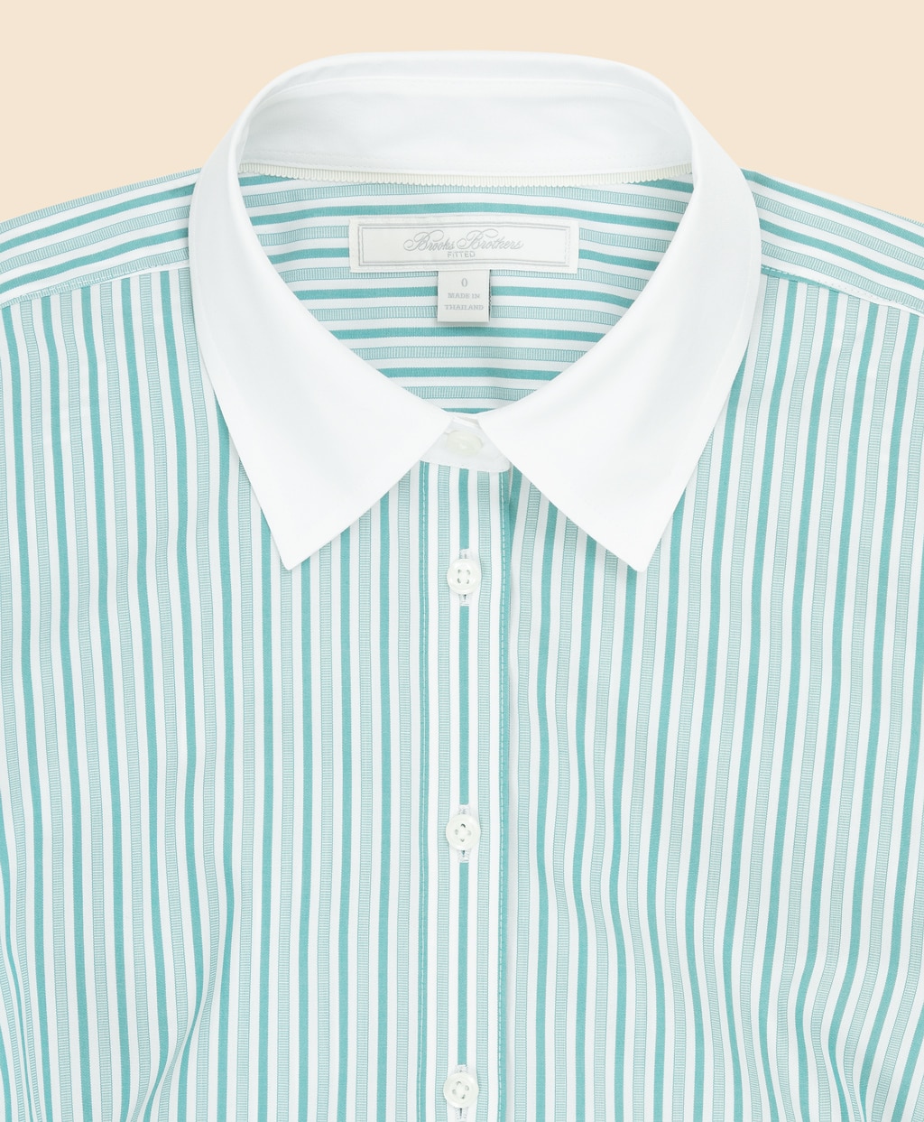コットンストレッチ　ストライプ　クレリックシャツ　Fitted Fit3