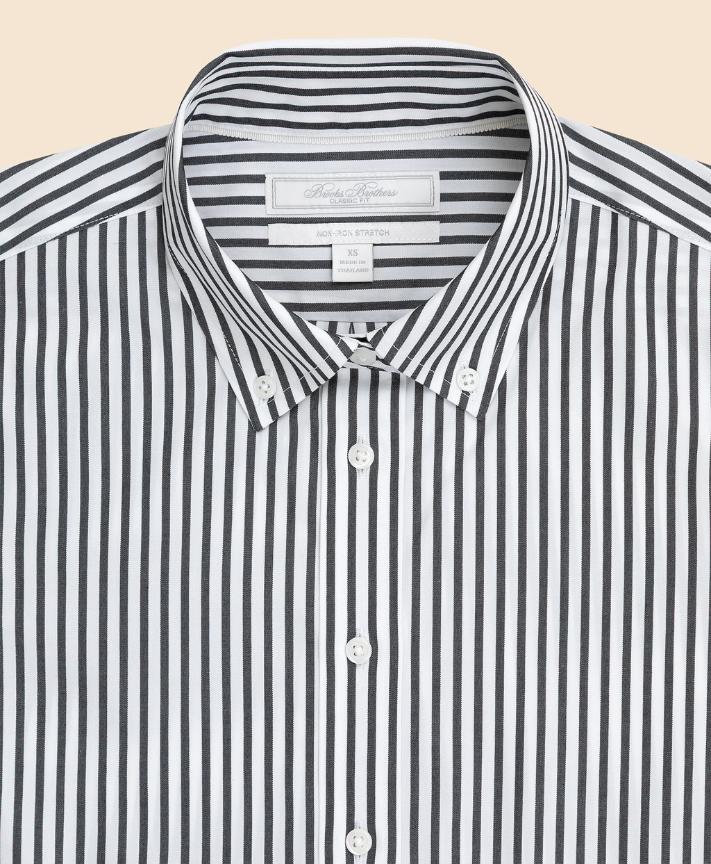 ノンアイロン　スーピマコットンストレッチ　ベンガルストライプ　ボタンダウンシャツ　Classic Fit3