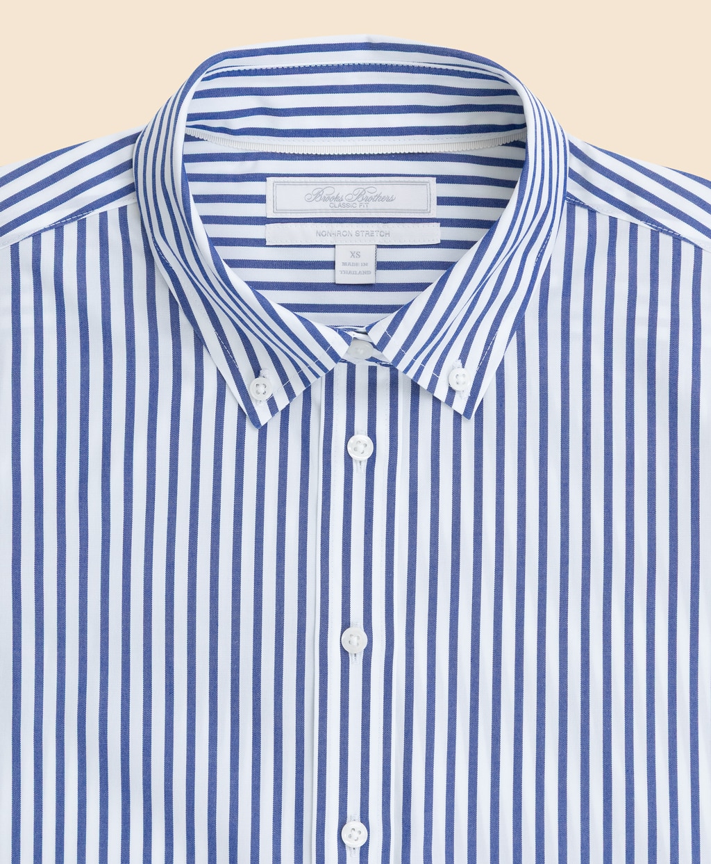 ノンアイロン　スーピマコットンストレッチ　ベンガルストライプ　ボタンダウンシャツ　Classic Fit3