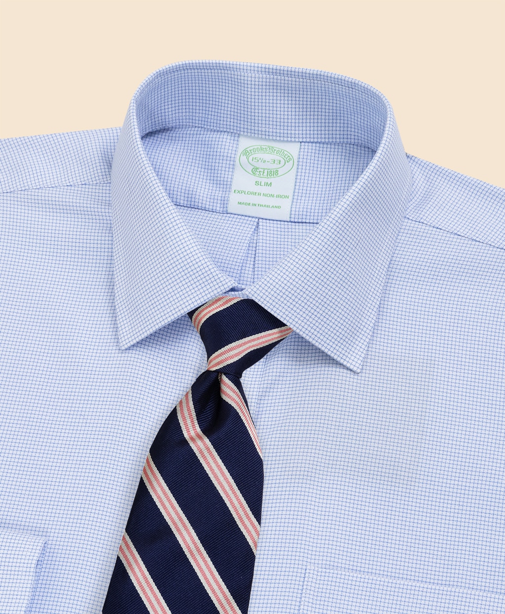 Brooks Brothers Explorer　ノンアイロン　マイクロチェック　ドレスシャツ　Slim Fit3