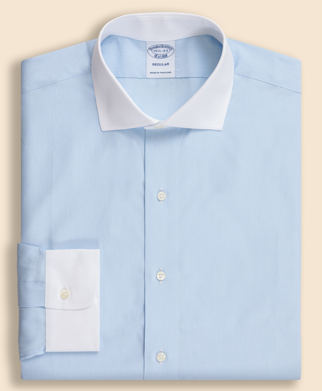 スーピマコットン　クレリック　フレンチプラケット　ドレスシャツ　Regular Fit1