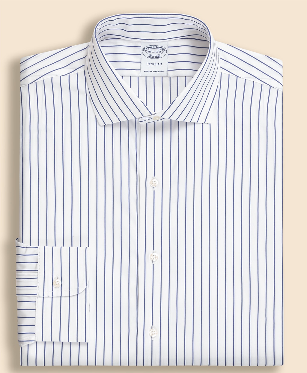 スーピマコットン　ピンストライプ　フレンチプラケット　ドレスシャツ　Regular Fit1