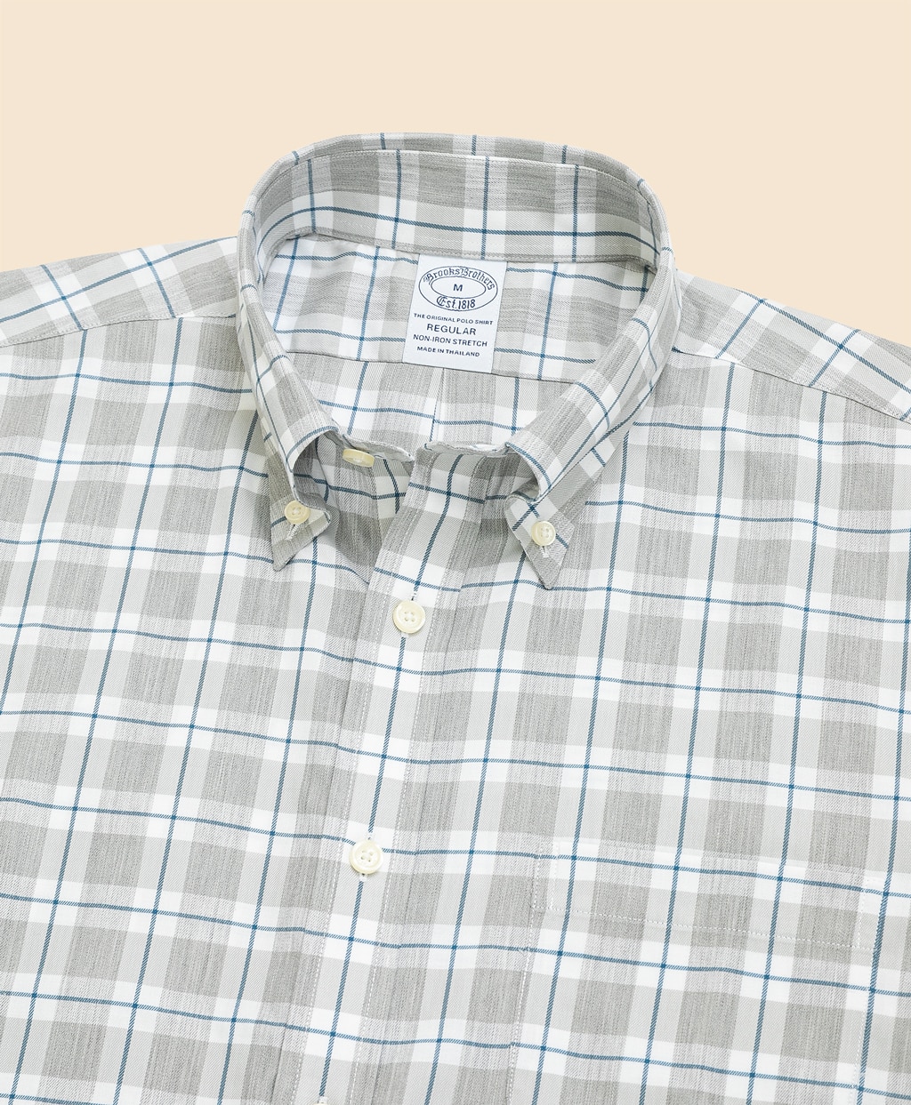 ノンアイロン　ストレッチコットンツイル　チェック　スポーツシャツ　Regular Fit3