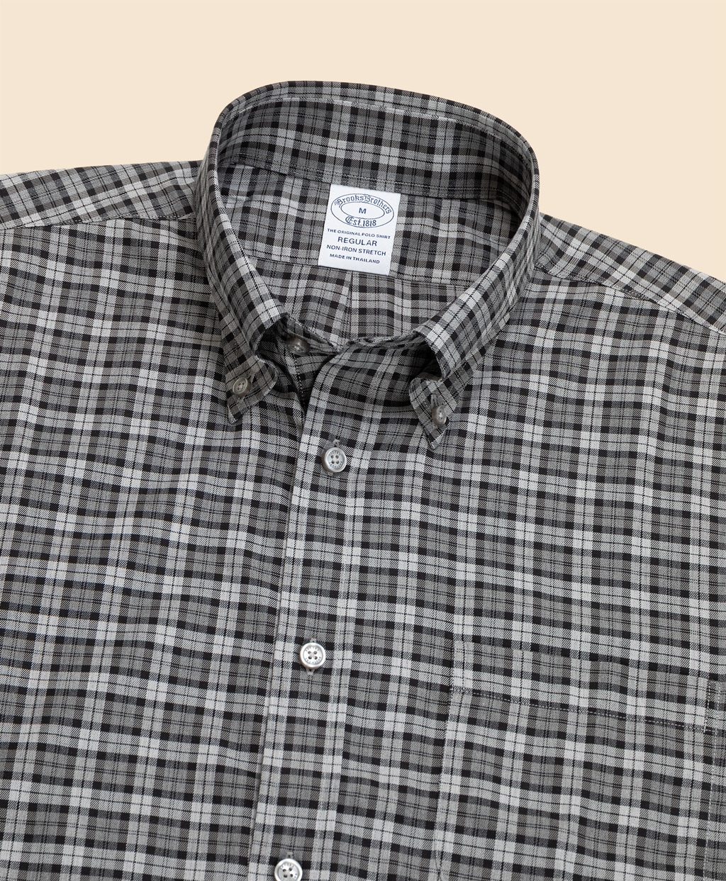 ノンアイロン　ストレッチコットンツイル　チェック　スポーツシャツ　Regular Fit3