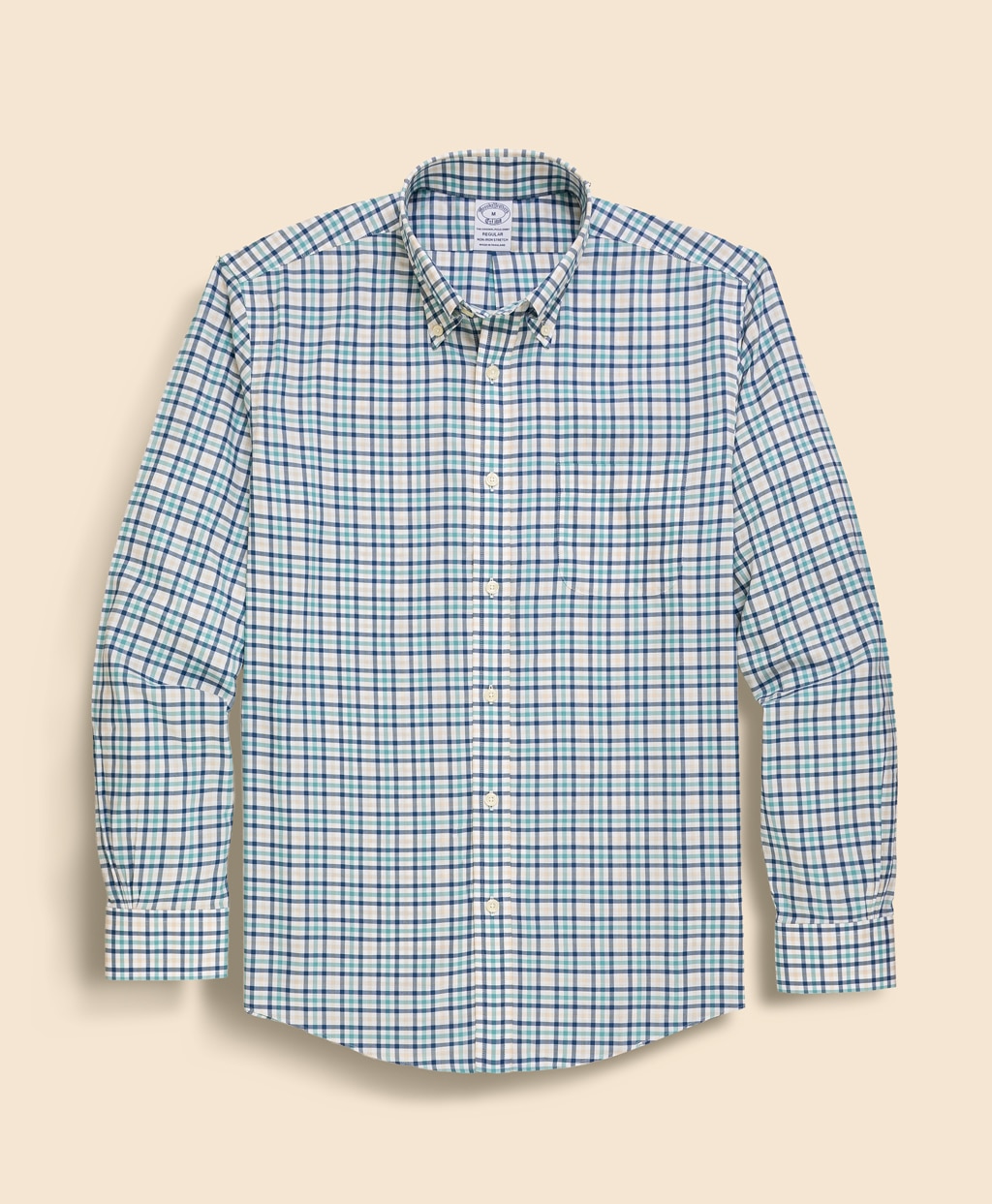 ノンアイロン　ストレッチコットンツイル　チェック　スポーツシャツ　Regular Fit1