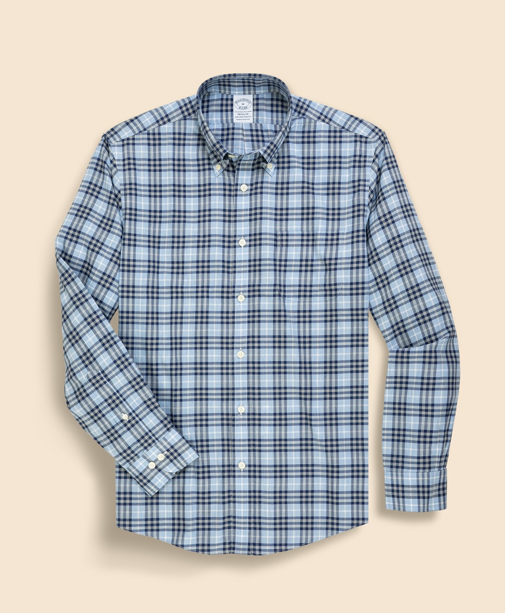 ノンアイロン　ストレッチコットンツイル　チェック　スポーツシャツ　Regular Fit1