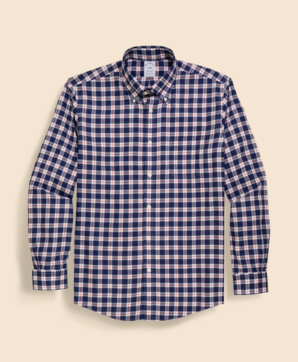 ノンアイロン　ストレッチコットンツイル　チェック　スポーツシャツ　Regular Fit