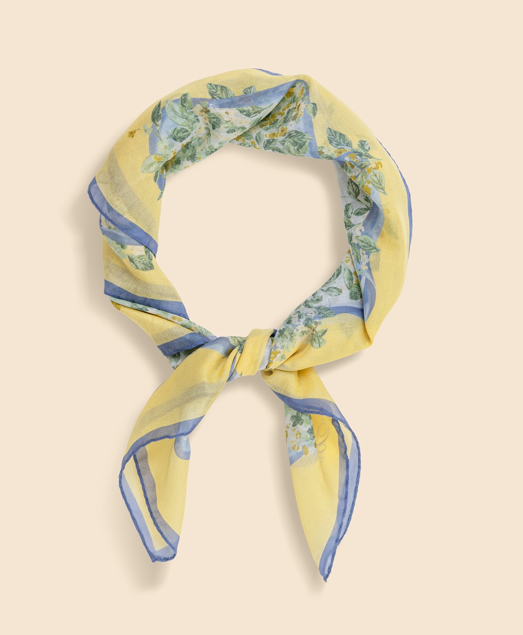 シルク　フローラルプリント　スカーフ1