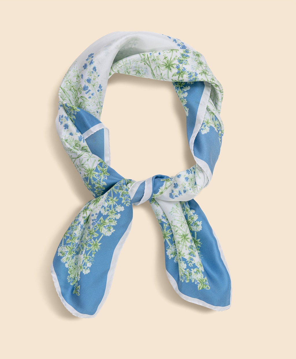 シルク　フローラルプリント　スカーフ1