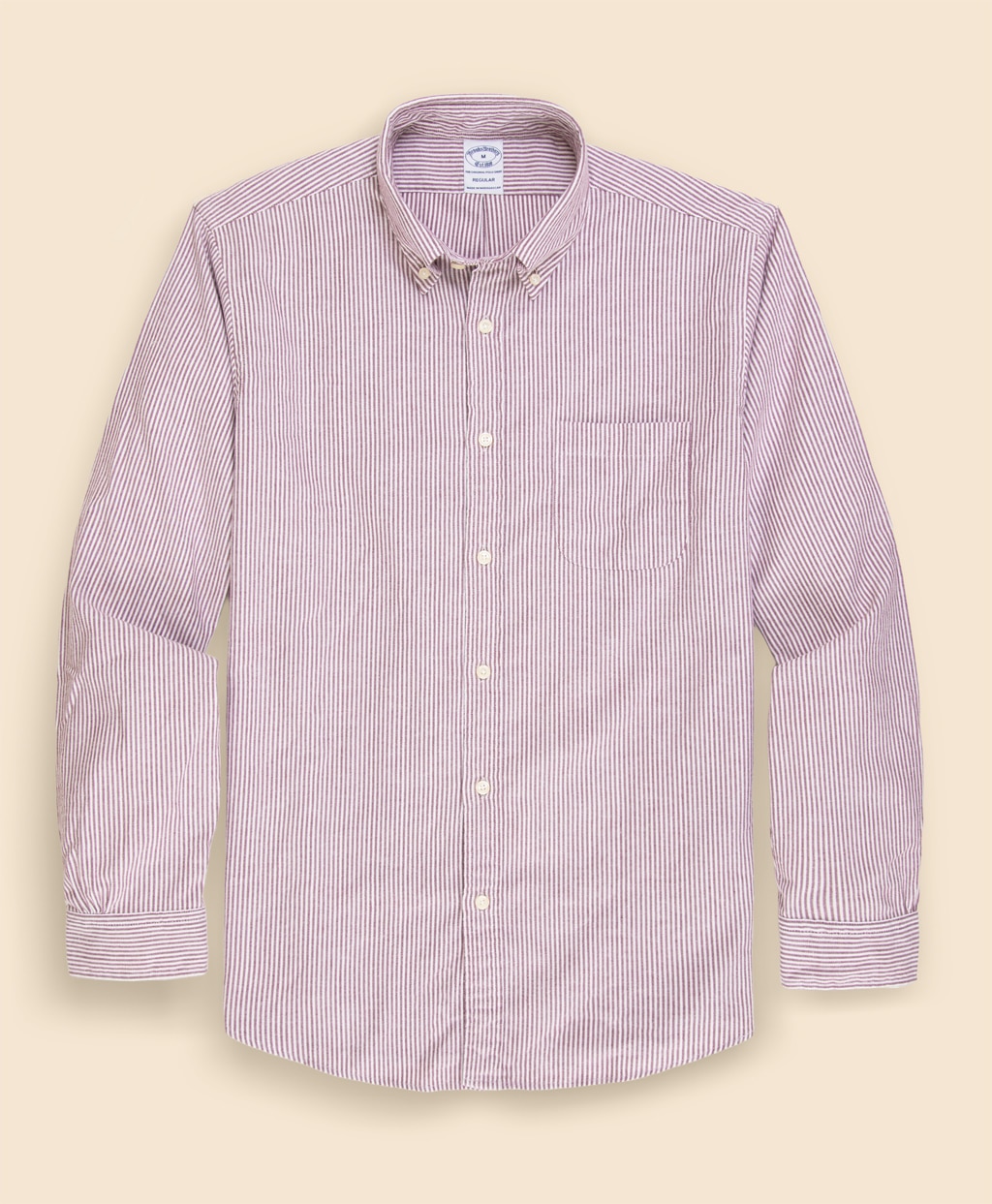 コットン　フランネル　キャンディストライプ　スポーツシャツ　Regular Fit1