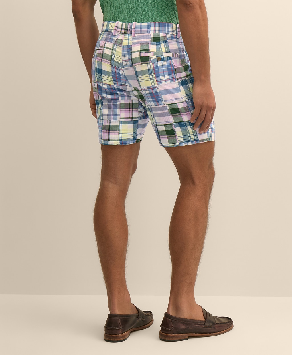 コットン　マドラスパッチワーク　7inショーツ4