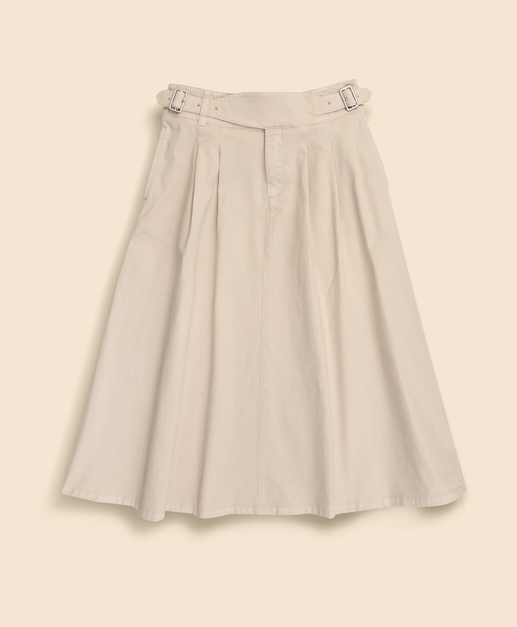 ストレッチコットン　グルカ　Aラインロングスカート1