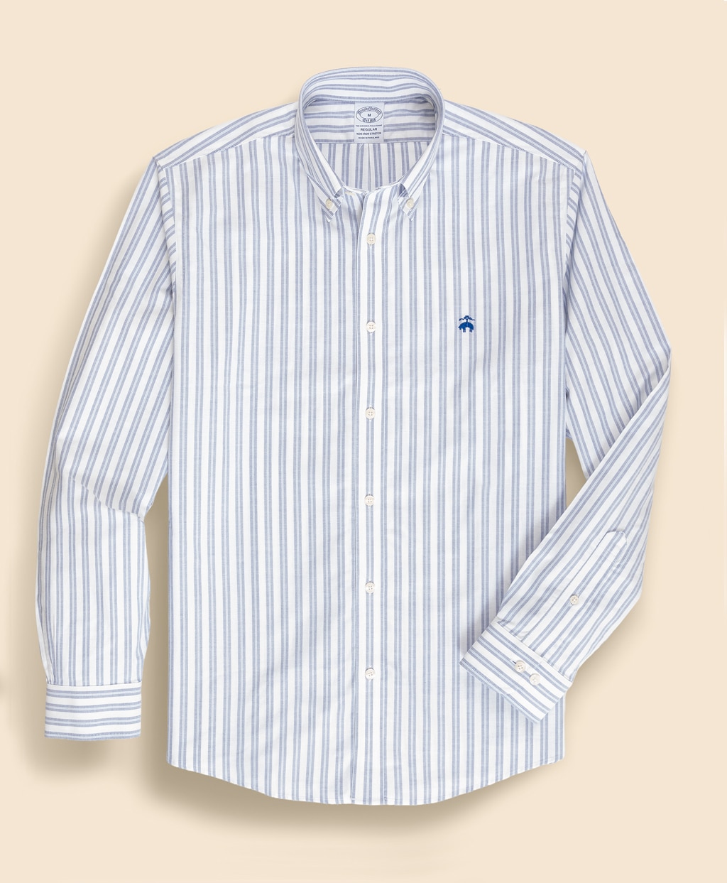 ノンアイロン　ストレッチオックスフォード　GFロゴ　ストライプ　スポーツシャツ　Regular Fit1