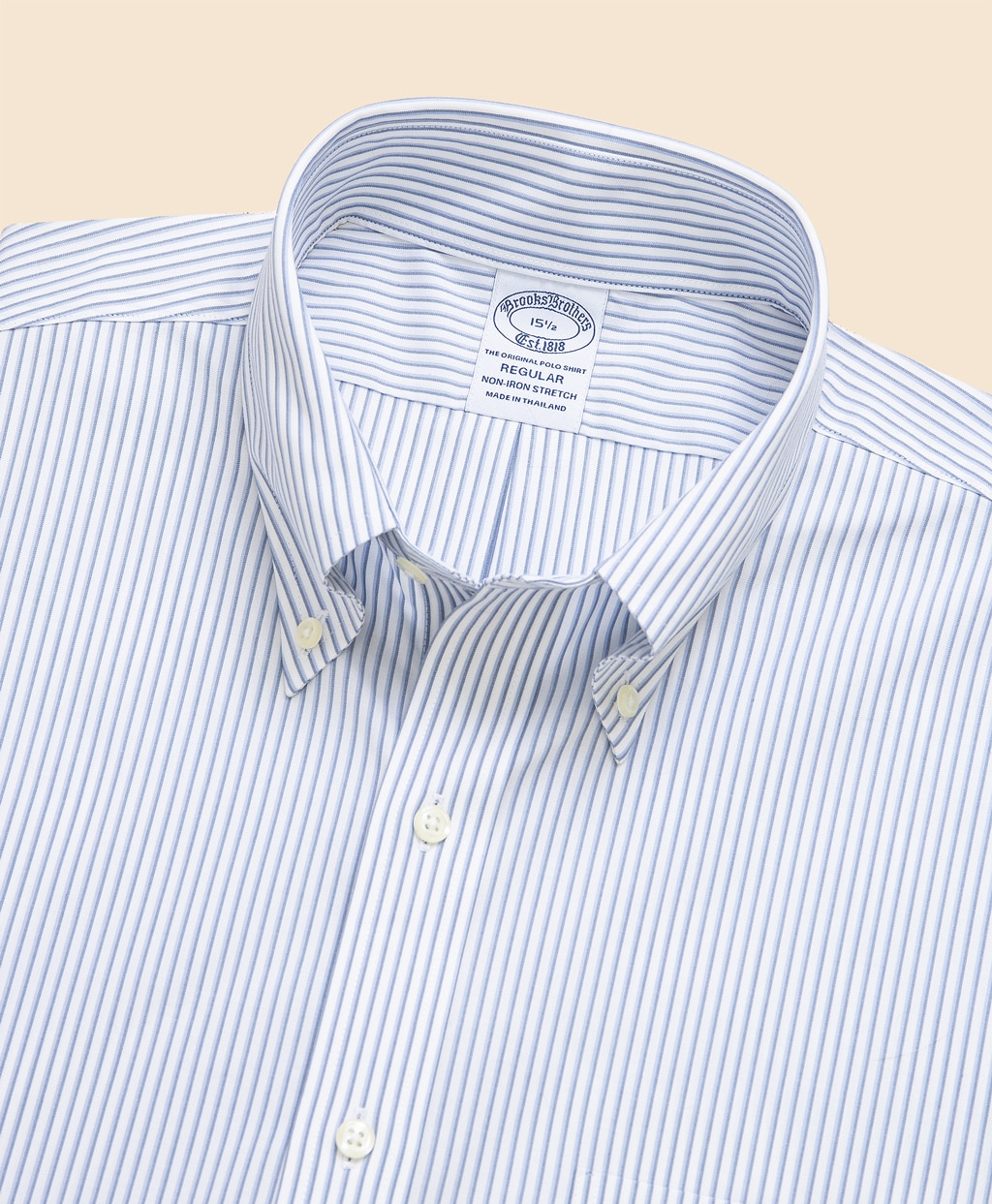 ノンアイロン　ストレッチブロードクロス　ストライプ　ショートスリーブ　ドレスシャツ　Regular Fit2