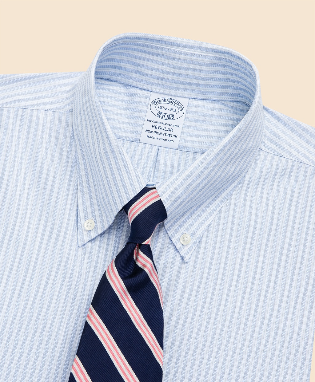 ノンアイロン　ストレッチロイヤルオックスフォード　ストライプ　ドレスシャツ　Regular Fit3