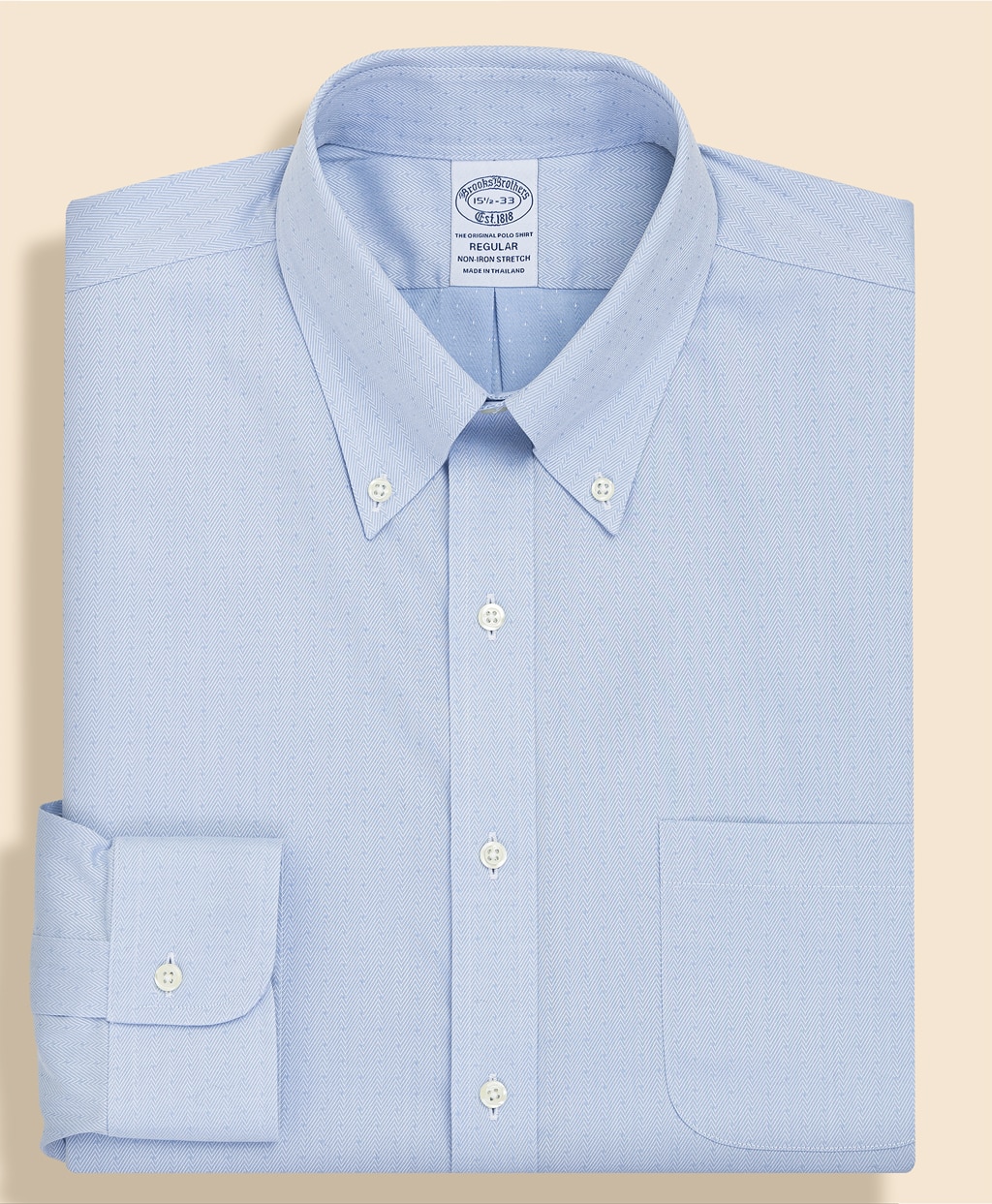 ノンアイロン　ストレッチドビー　ドレスシャツ　Regular Fit1