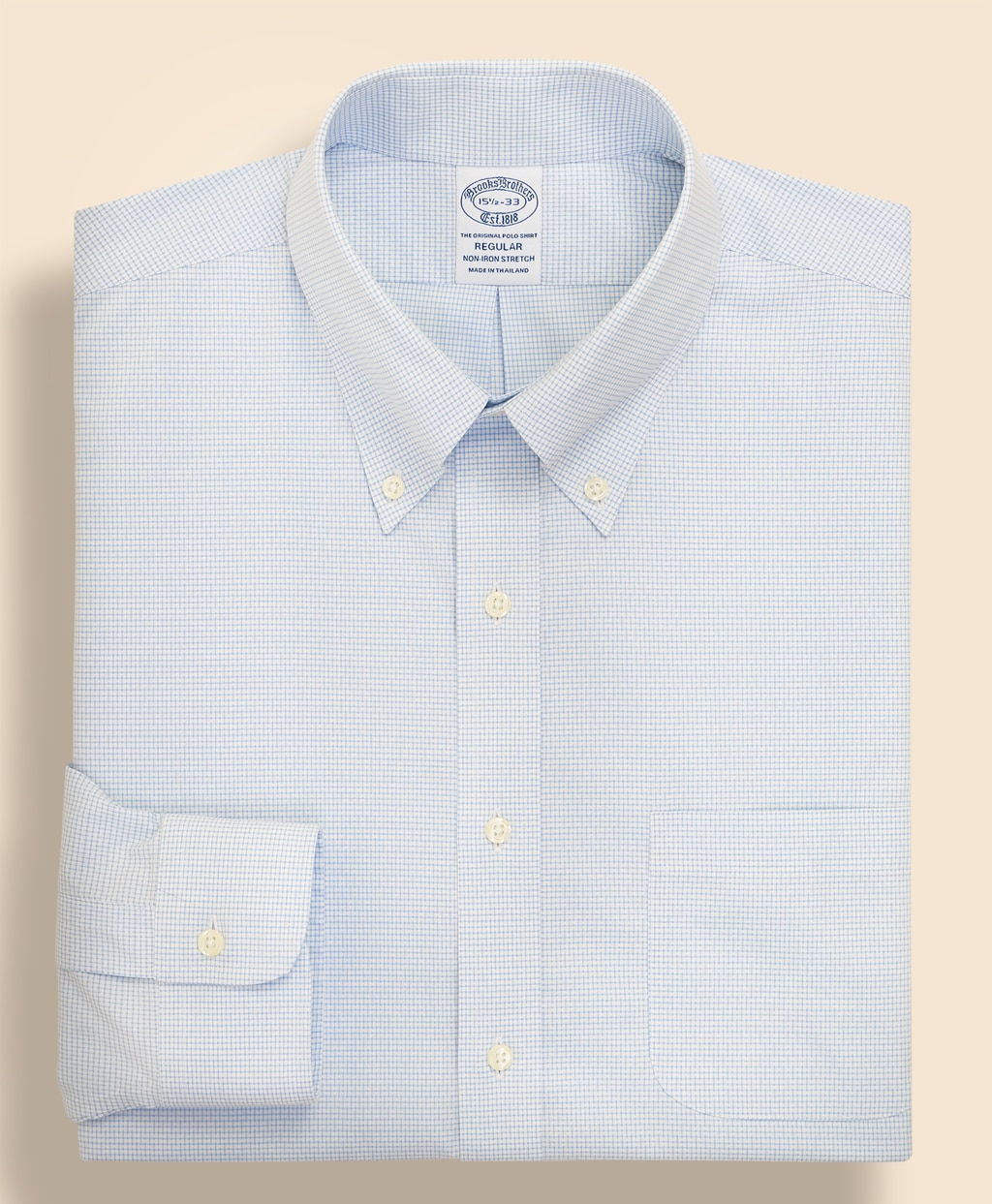 ノンアイロン　ストレッチドビー　ドレスシャツ　Regular Fit1