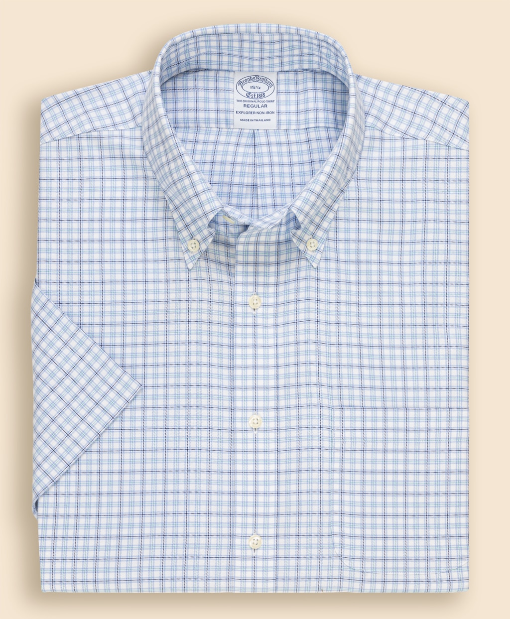 Brooks Brothers Explorer　ノンアイロン　チェック　ショートスリーブ　ドレスシャツ　Regular Fit1