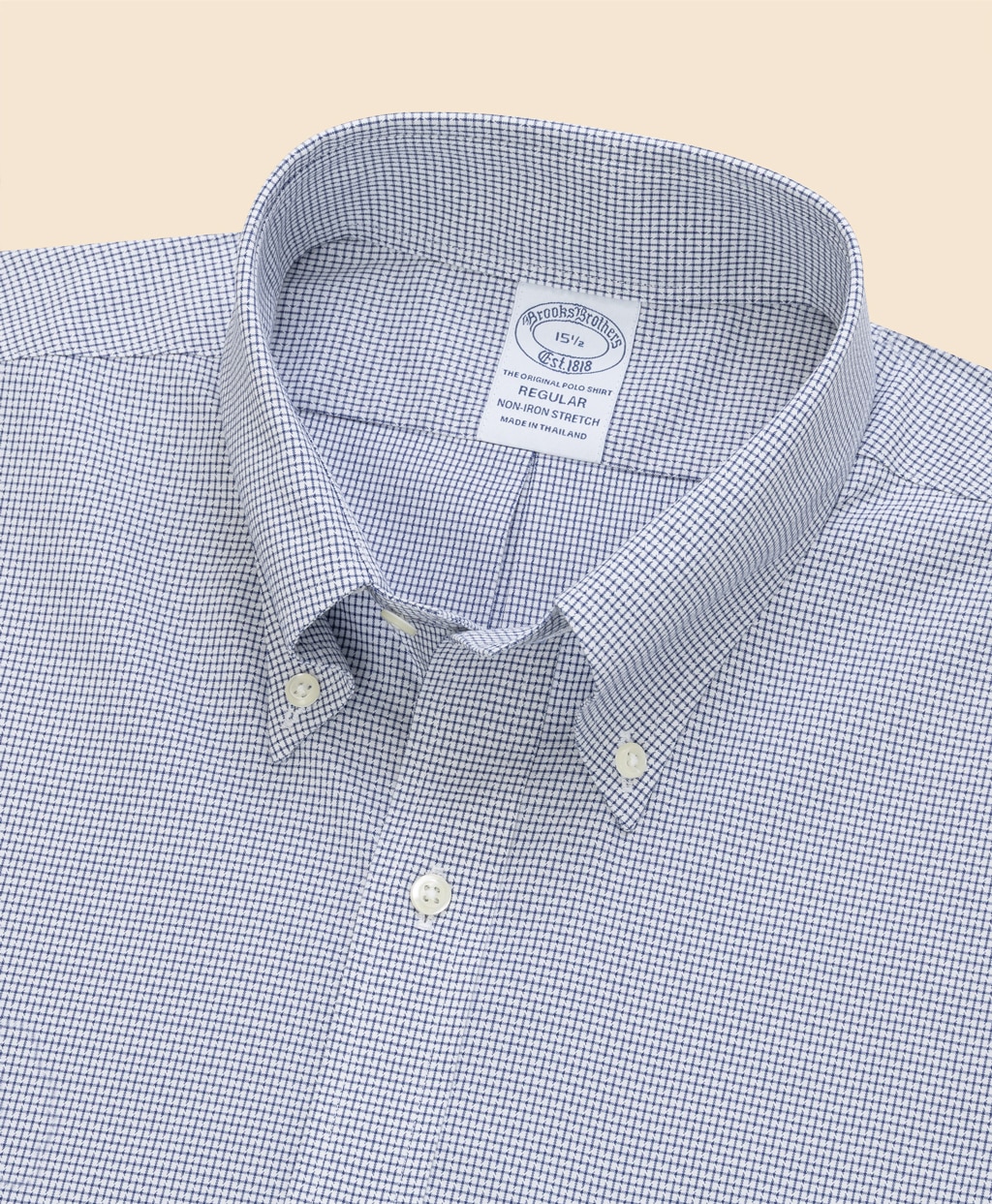 ノンアイロン　ストレッチコットンドビー　マイクログリッド　ショートスリーブ　ドレスシャツ　Regular Fit2