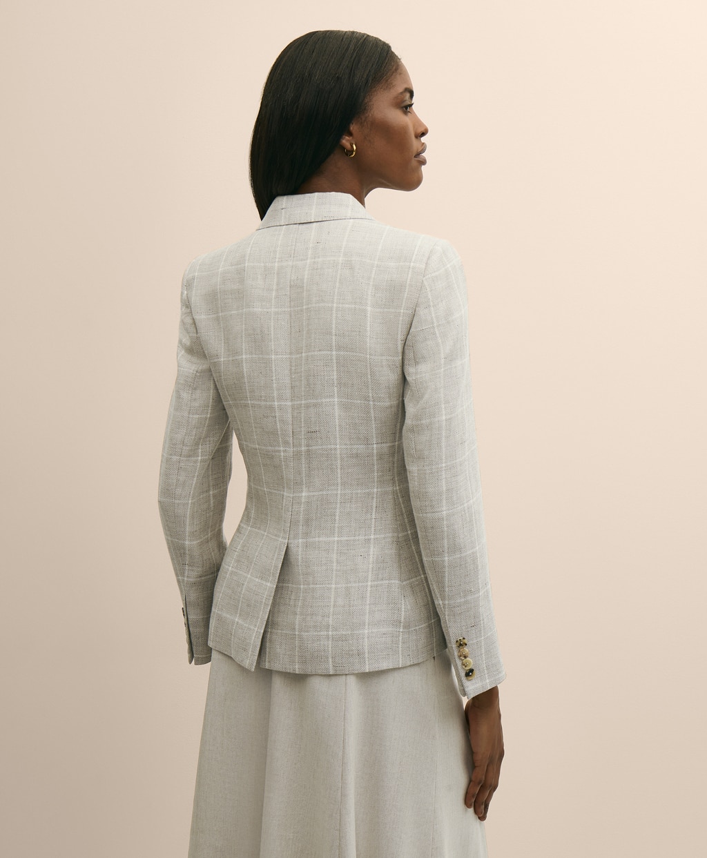 リネン／ウール　ウィンドウペイン　シングル２ボタンジャケット4