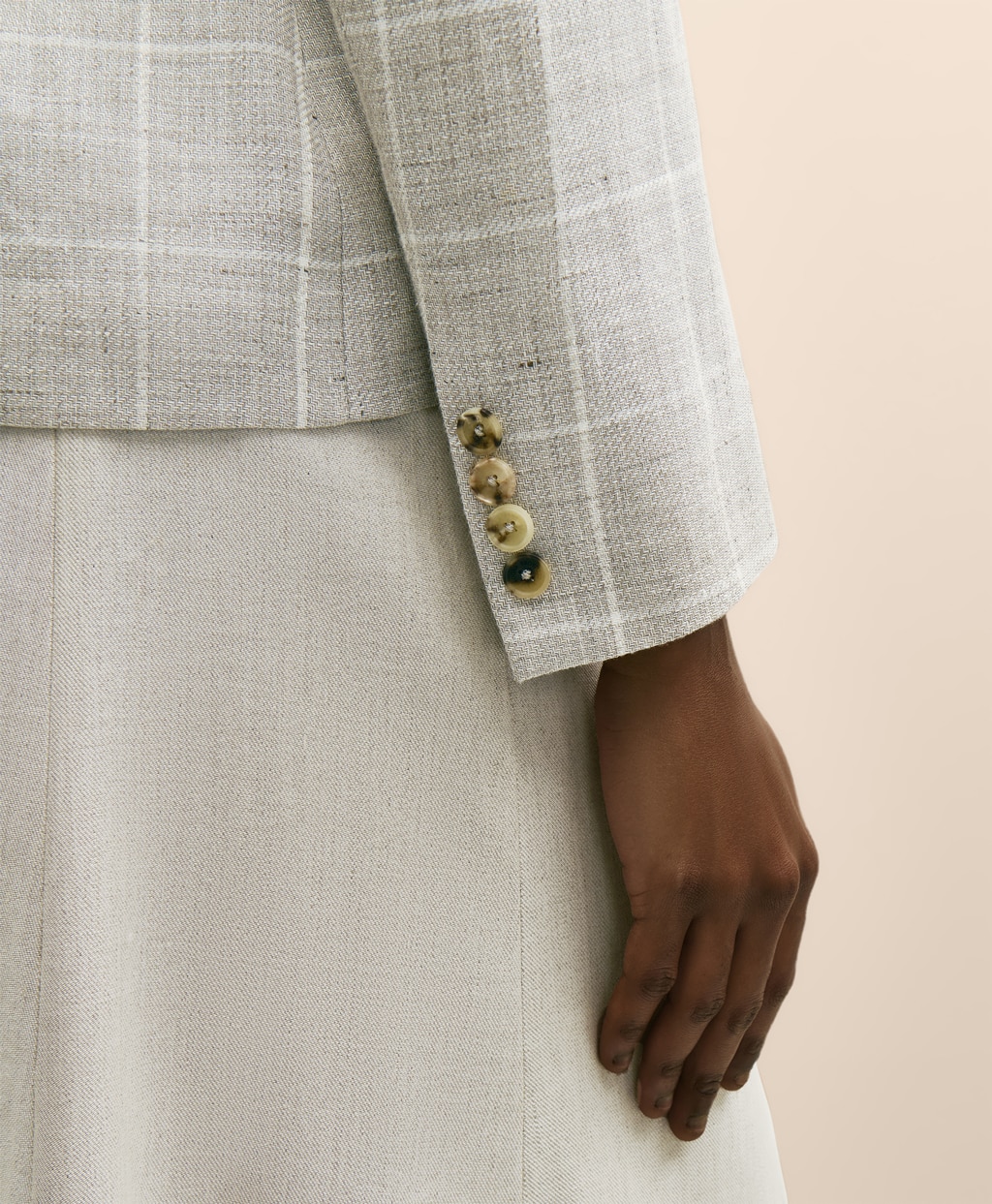 リネン／ウール　ウィンドウペイン　シングル２ボタンジャケット5