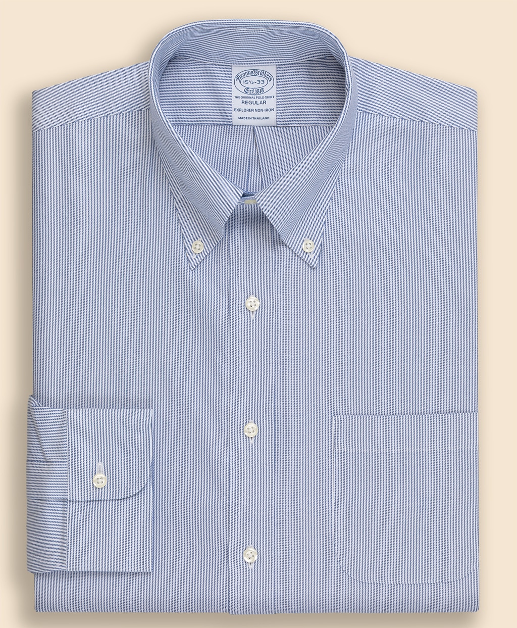 Brooks Brothers Explorer　ノンアイロン　ストライプ　ドレスシャツ　Regular Fit1