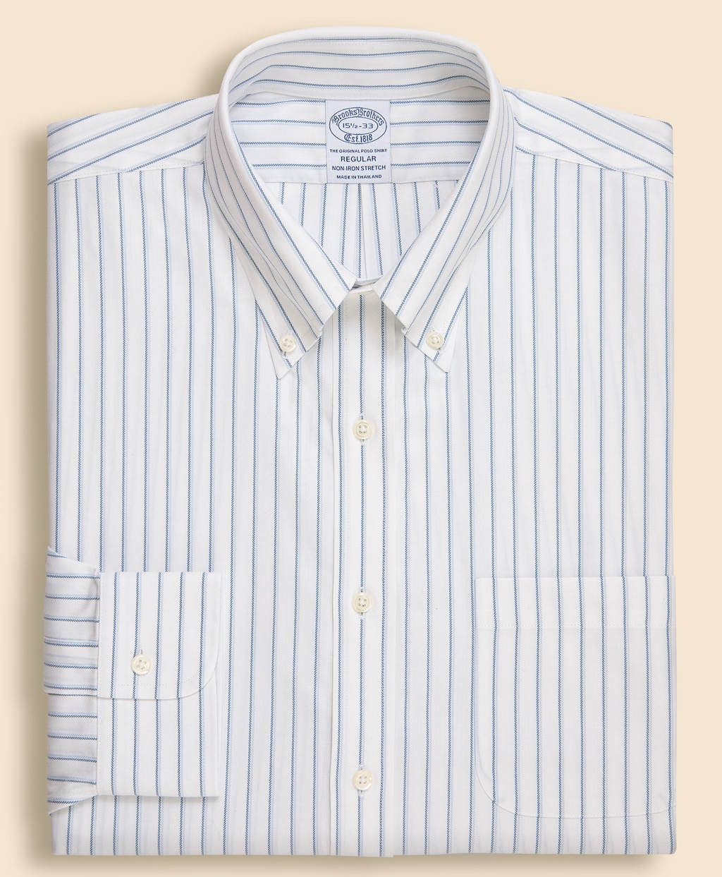 ノンアイロン　ストレッチヘリンボーン　ダブルストライプ　ドレスシャツ　Regular Fit2