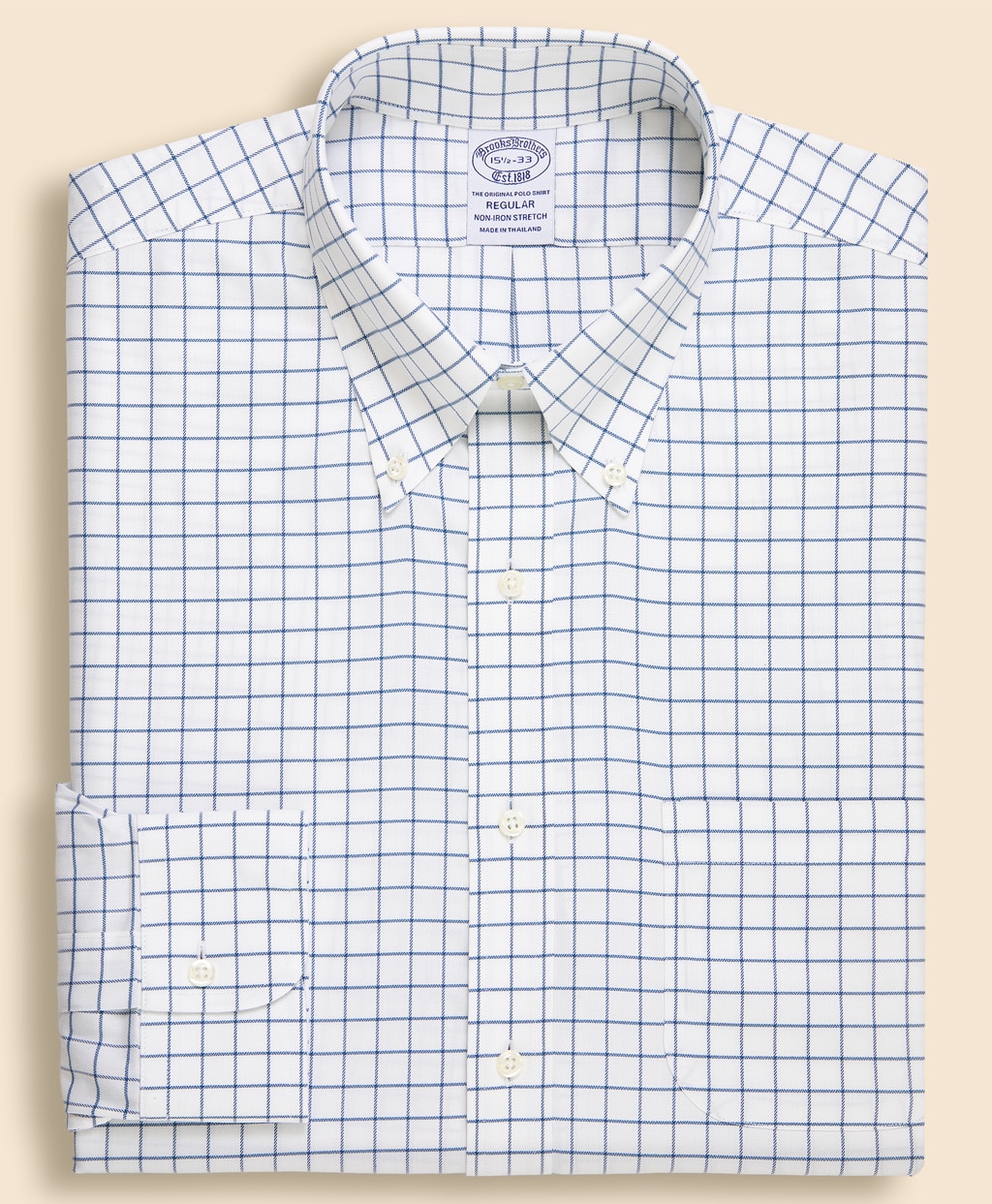 ノンアイロン　ストレッチヘリンボーン　　チェック　ドレスシャツ　Regular Fit2