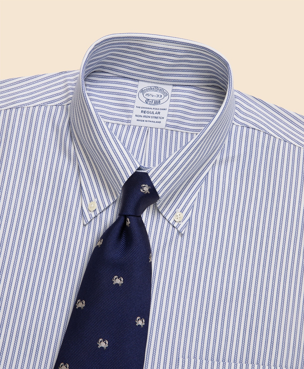 ノンアイロン　ストレッチロイヤルオックスフォード　ストライプ　ドレスシャツ　Regular Fit3