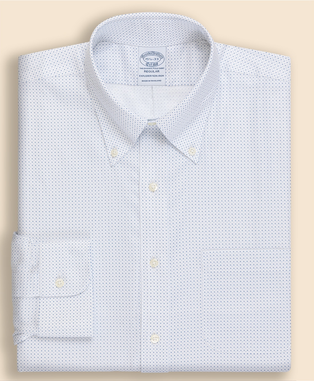 Brooks Brothers Explorer　ノンアイロン　マイクロプリント　ドレスシャツ　Regular Fit1