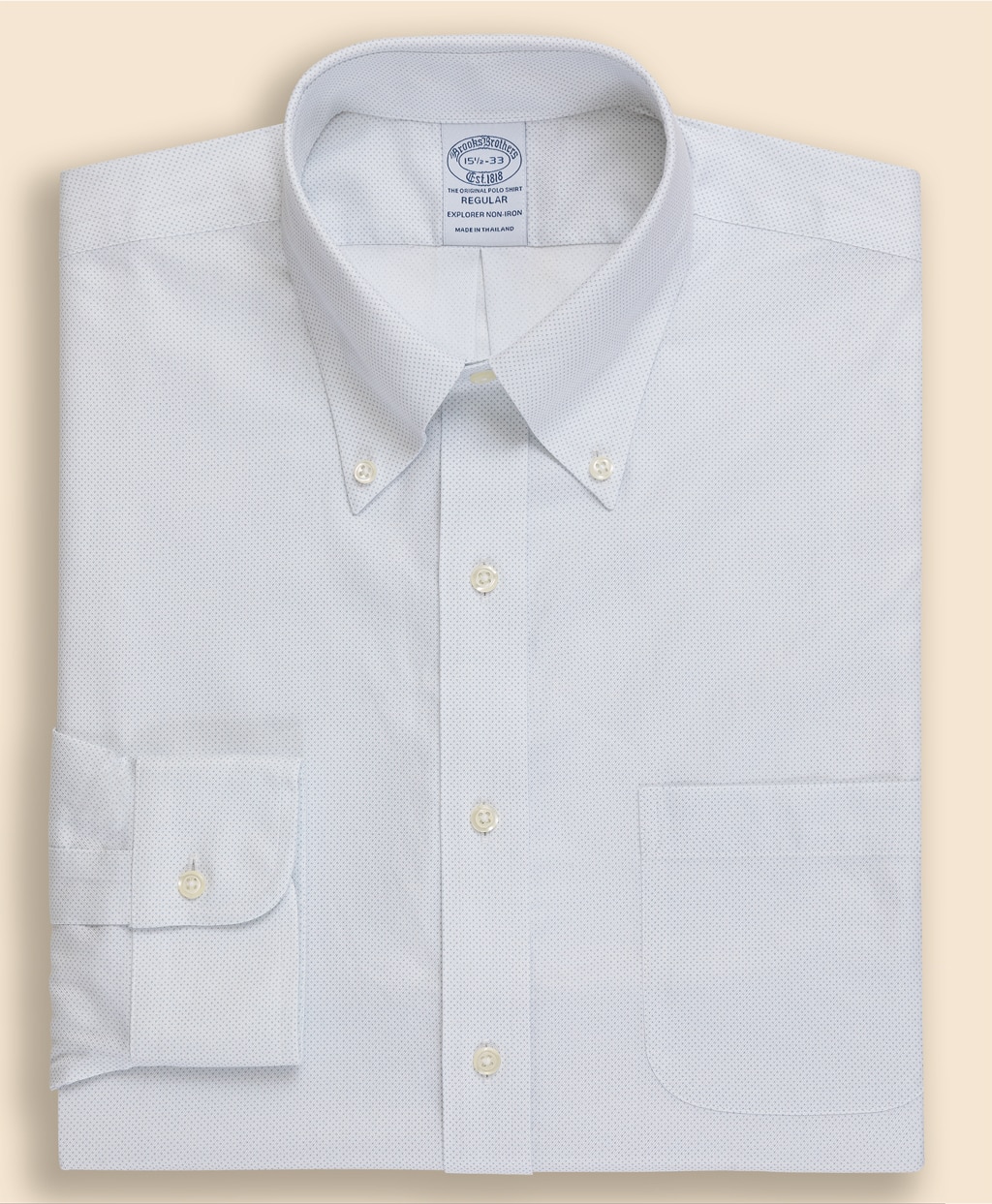 Brooks Brothers Explorer　ノンアイロン　マイクロプリント　ドレスシャツ　Regular Fit1